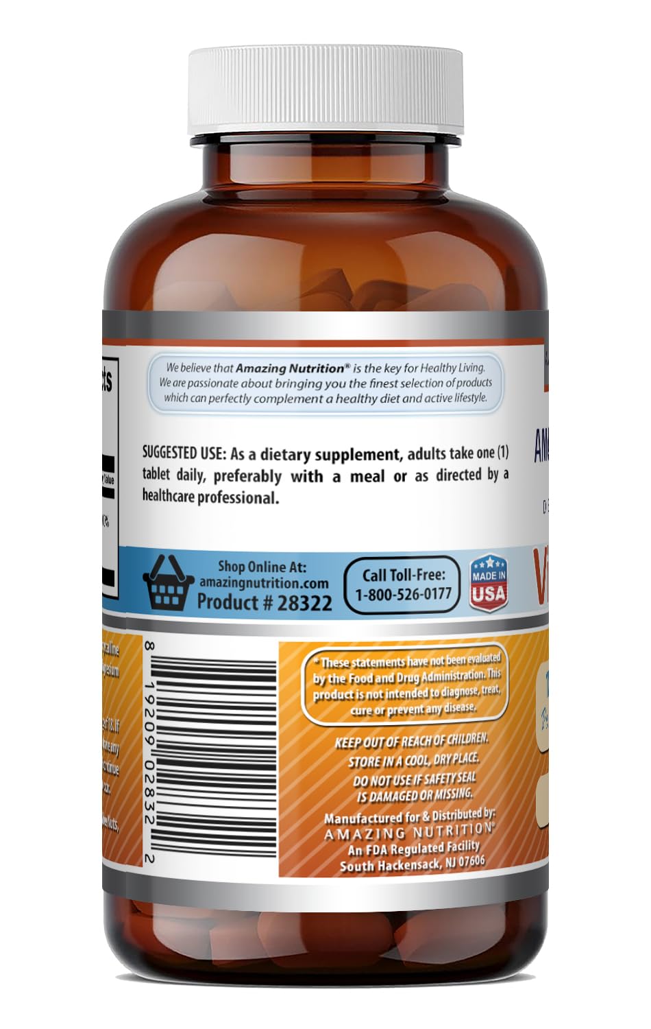 Amazing Nutrition Vitamin B6 Supplement 250 Tablets