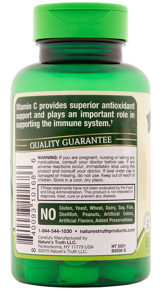 Nature's Truth Vitamin C 500 mg with RH Tabs Chewables, 180 Count