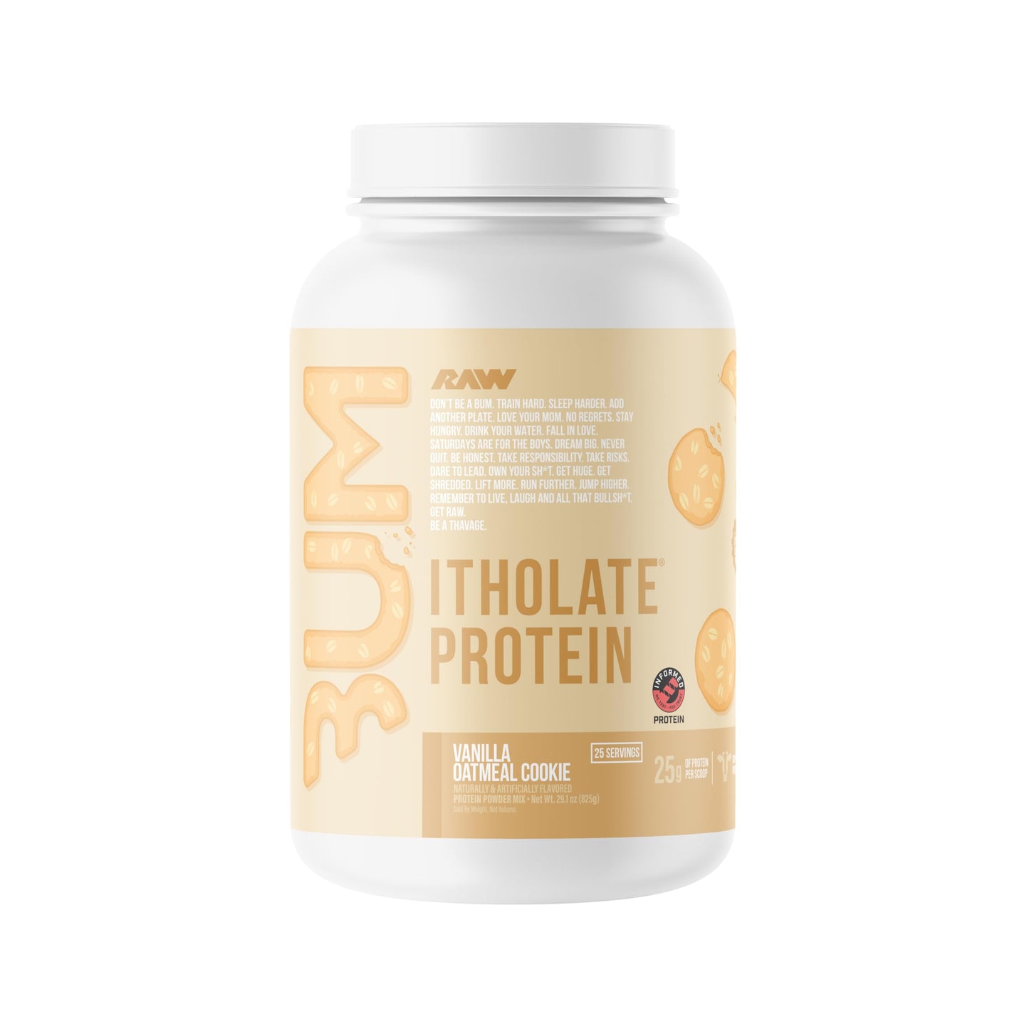 RAW Whey Isolate Protein Powder Vanilla Oatmeal Cookie, 25 Servings
