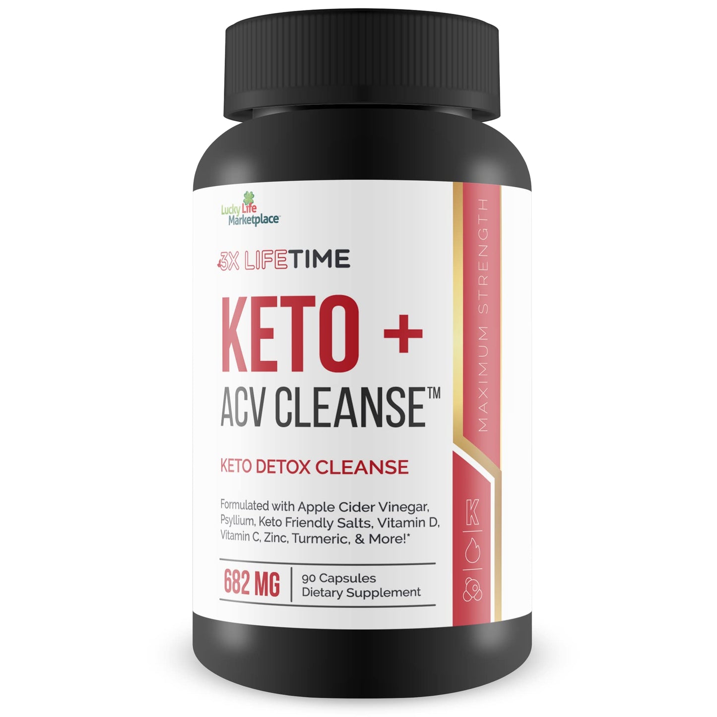 Generic 3X Lifetime Keto + ACV Cleanse Capsule 1 Count