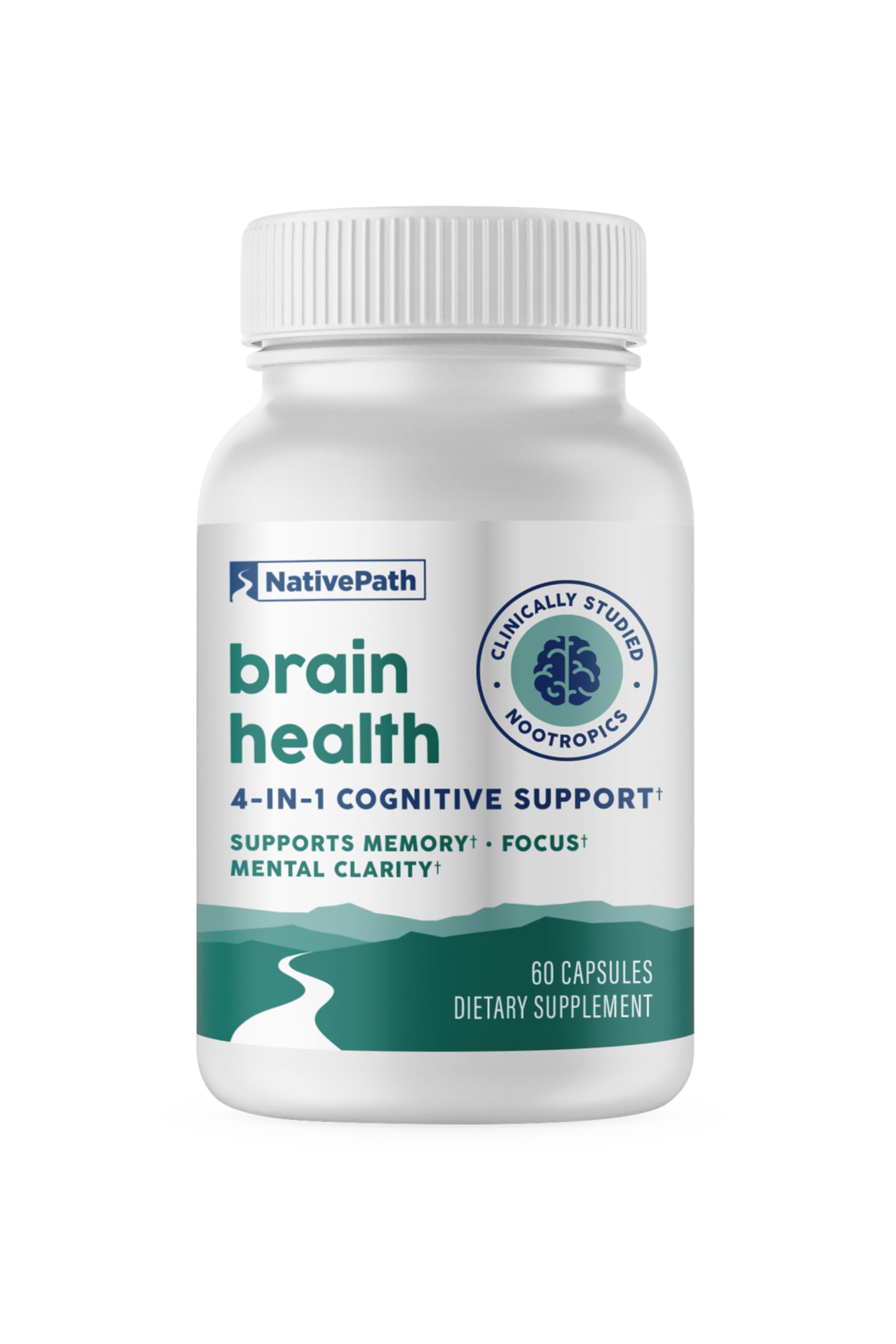 NativePath Brain Health Nootropic, Bacopa & Alpha GPC Softgels 60