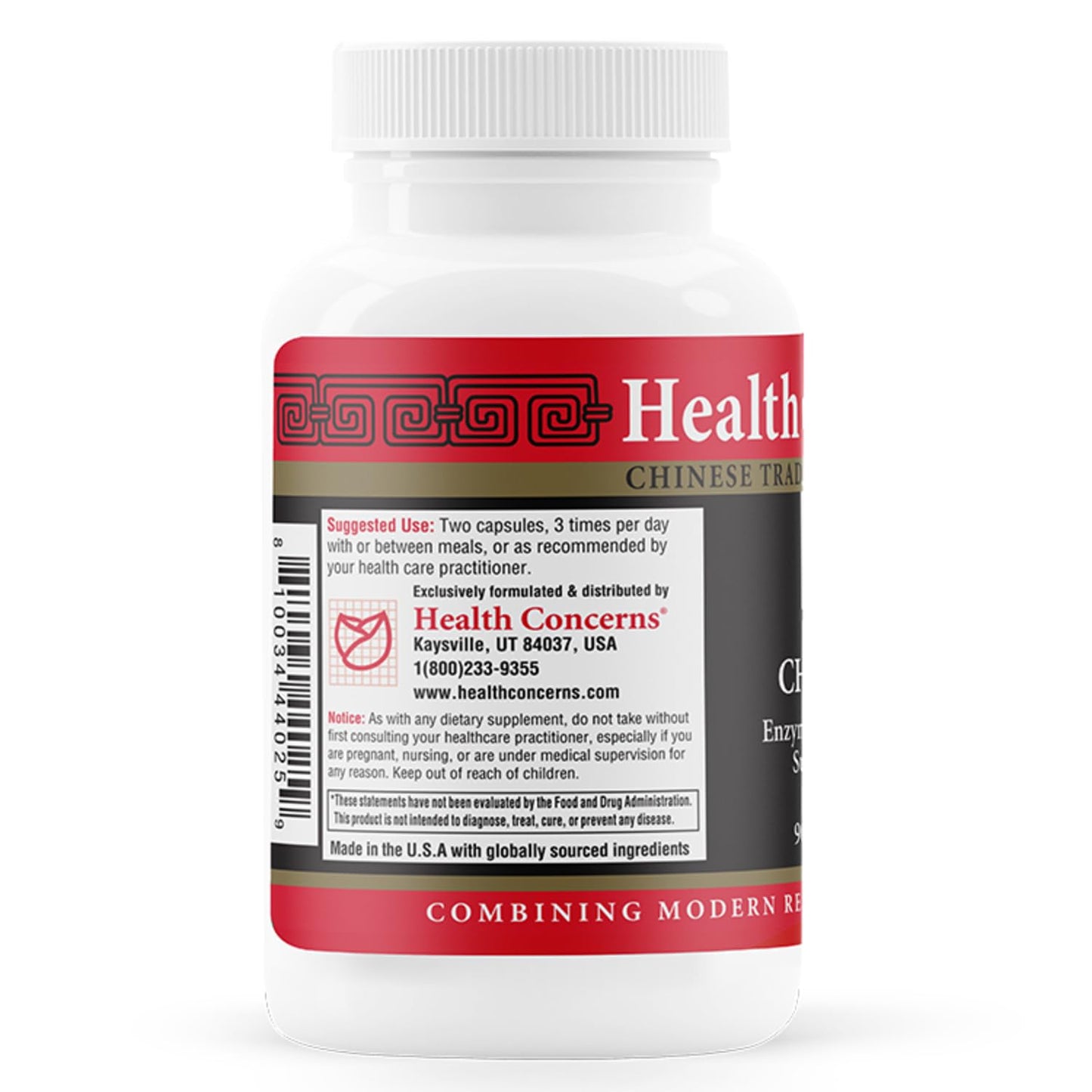 Health Concerns Chzyme Enzyme & Herbal Supplement for Digestion, Bloating, & Qi Balance 90 Capsules