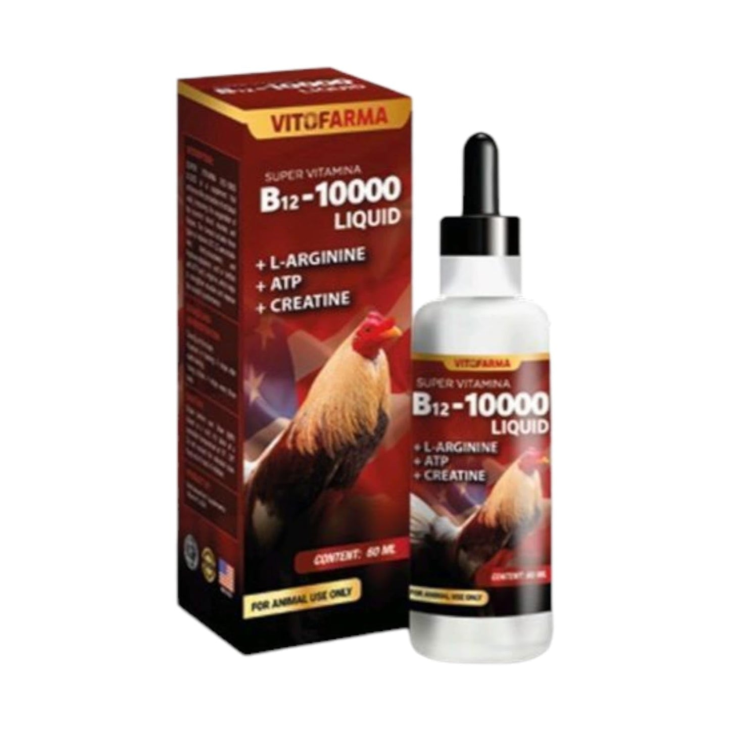 VITOFARMA B-12 10000 Oral Supplements for Roosters, Chickens, Poultry Vitamins Natural Product 1 Tablet