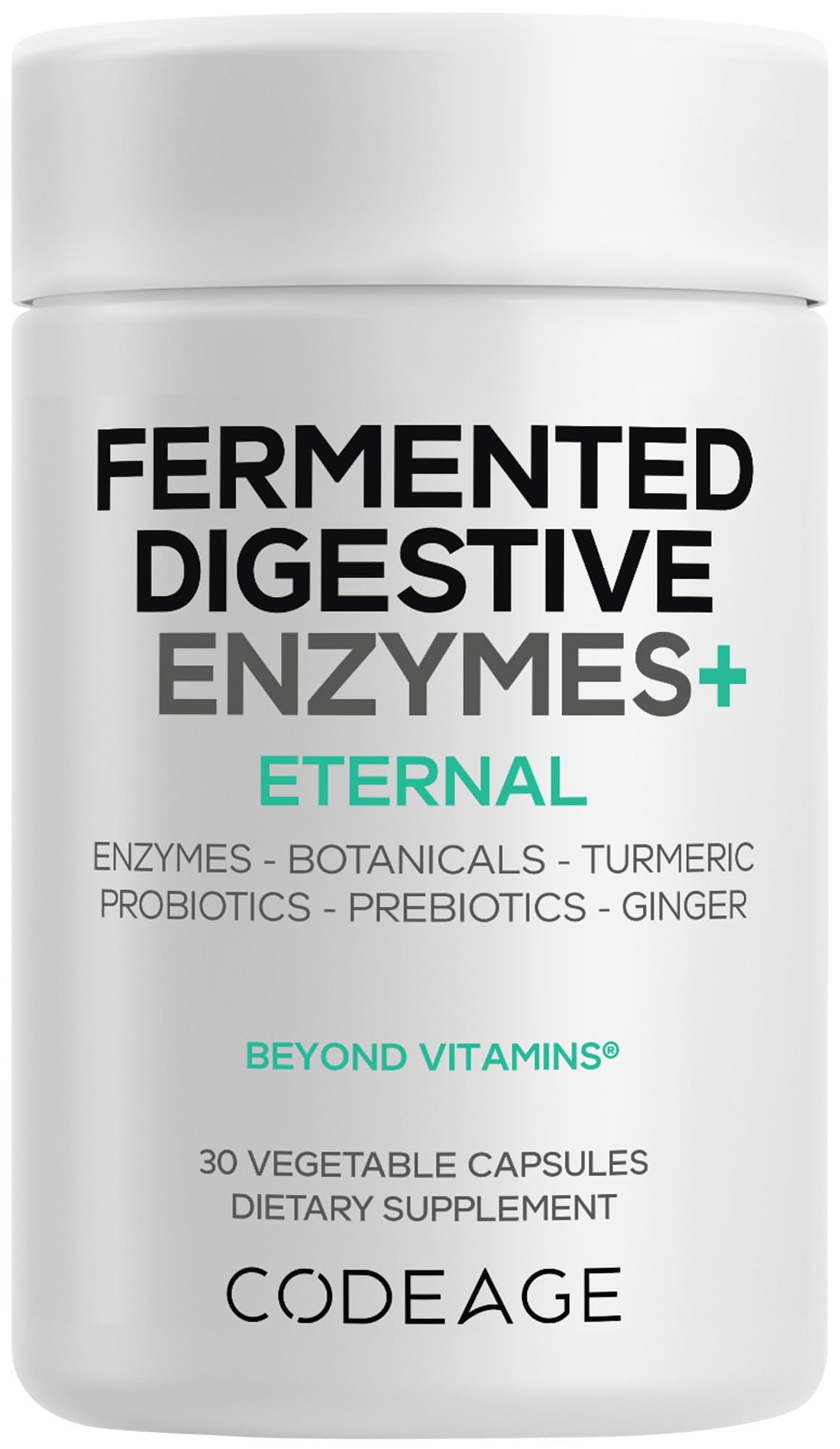 Codeage Fermented Digestive Enzymes, 14 Enzymes, Probiotics, 30 Capsules