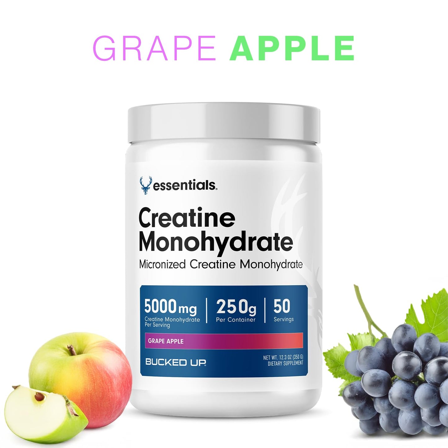Bucked Up Grape Apple Creatine Monohydrate Powder 12.3