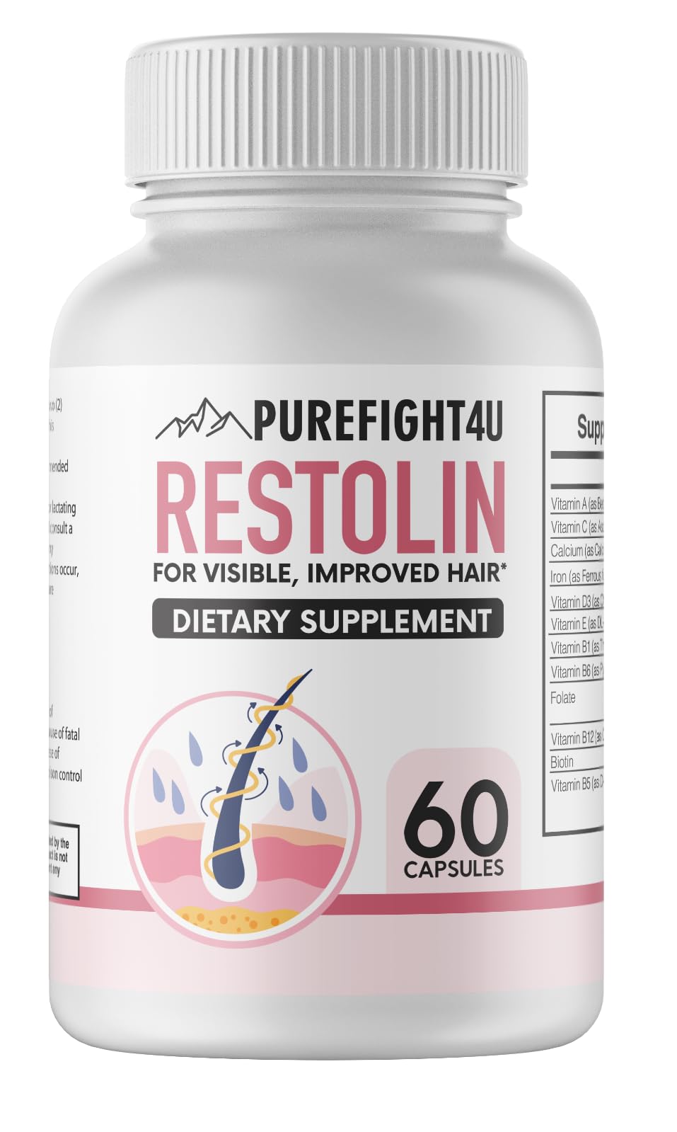 PureFight4U Restolin Hair Support Supplement 60 Capsules