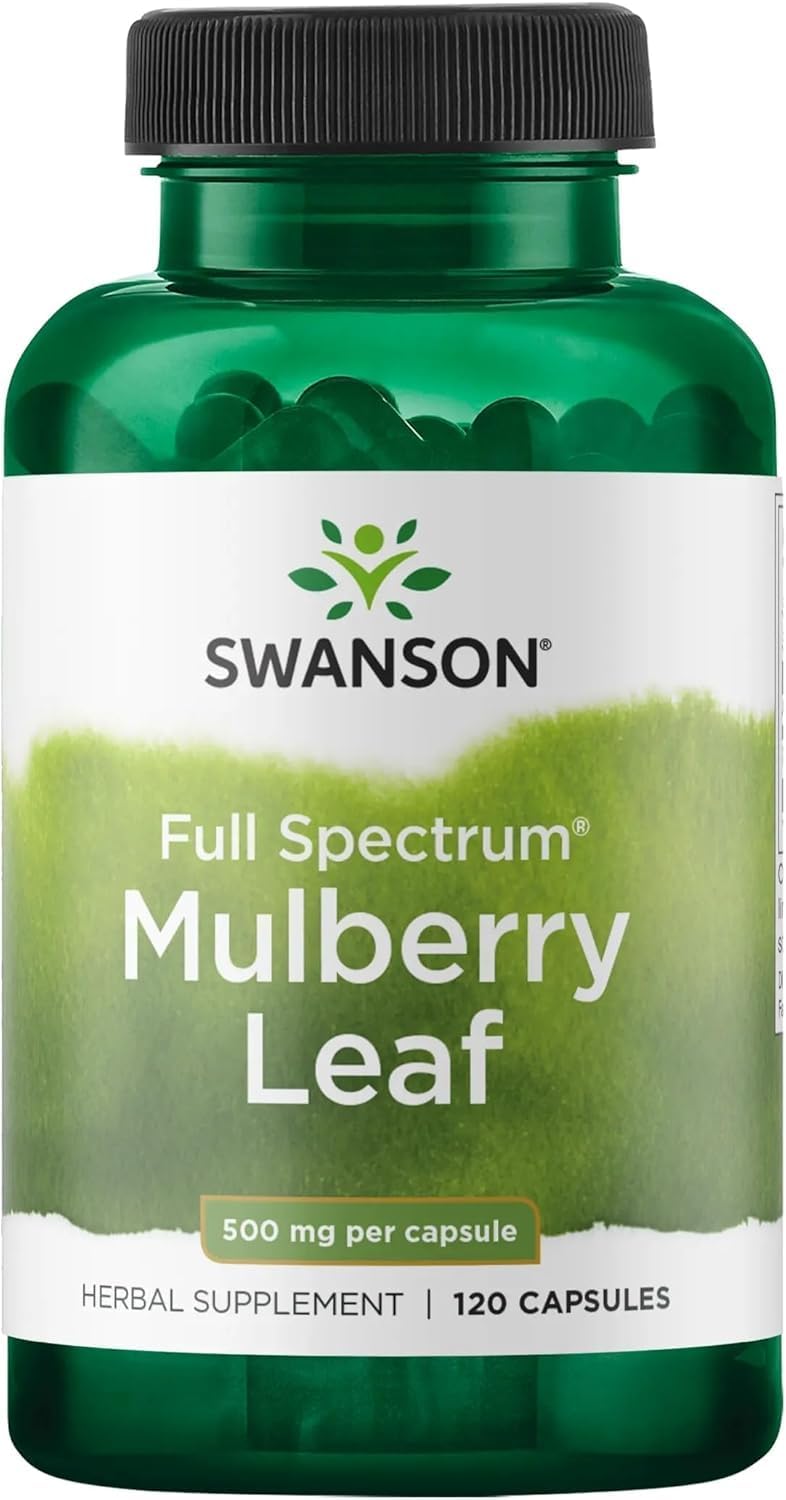 Swanson Full Spectrum Mulberry Leaf Herbal Supplement 500 mg Capsules, 120 Count