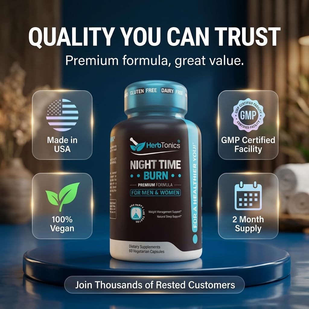 Herbtonics Night Time Burn & Sleep Complex Capsules 60 Count