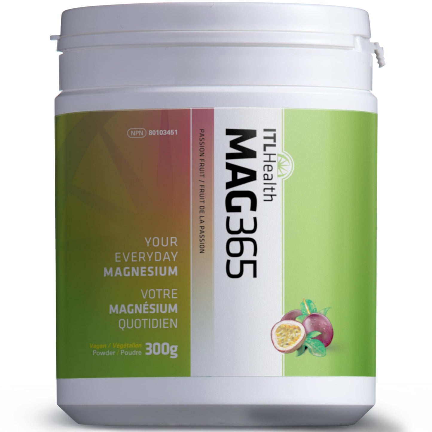 Mag365 Pure Ionic Magnesium Citrate Powder - Natural & Bioavailable Water-Soluble Supplement with Citric Acid - Passion Fruit, 10.58 oz