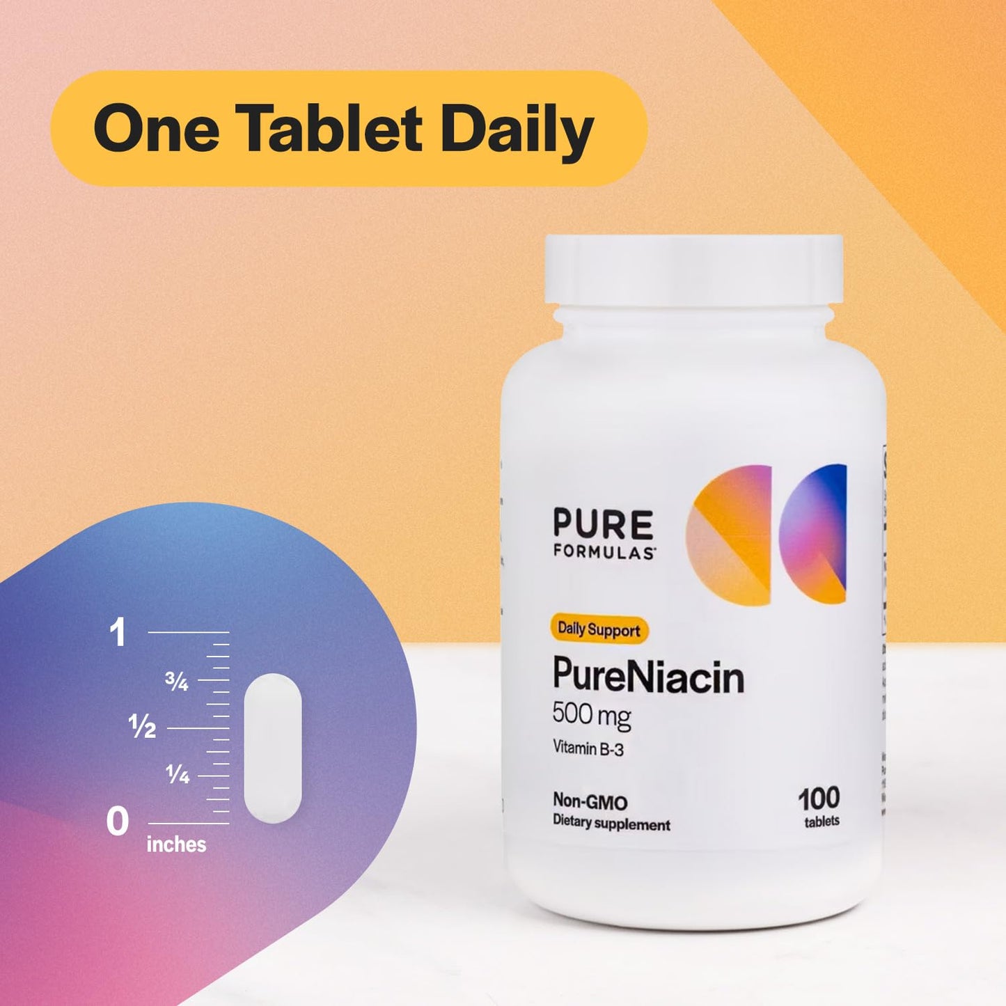 PureFormulas Pure Niacin Vitamin B3 500 mg Immediate Release Tablet - 100 Tablets