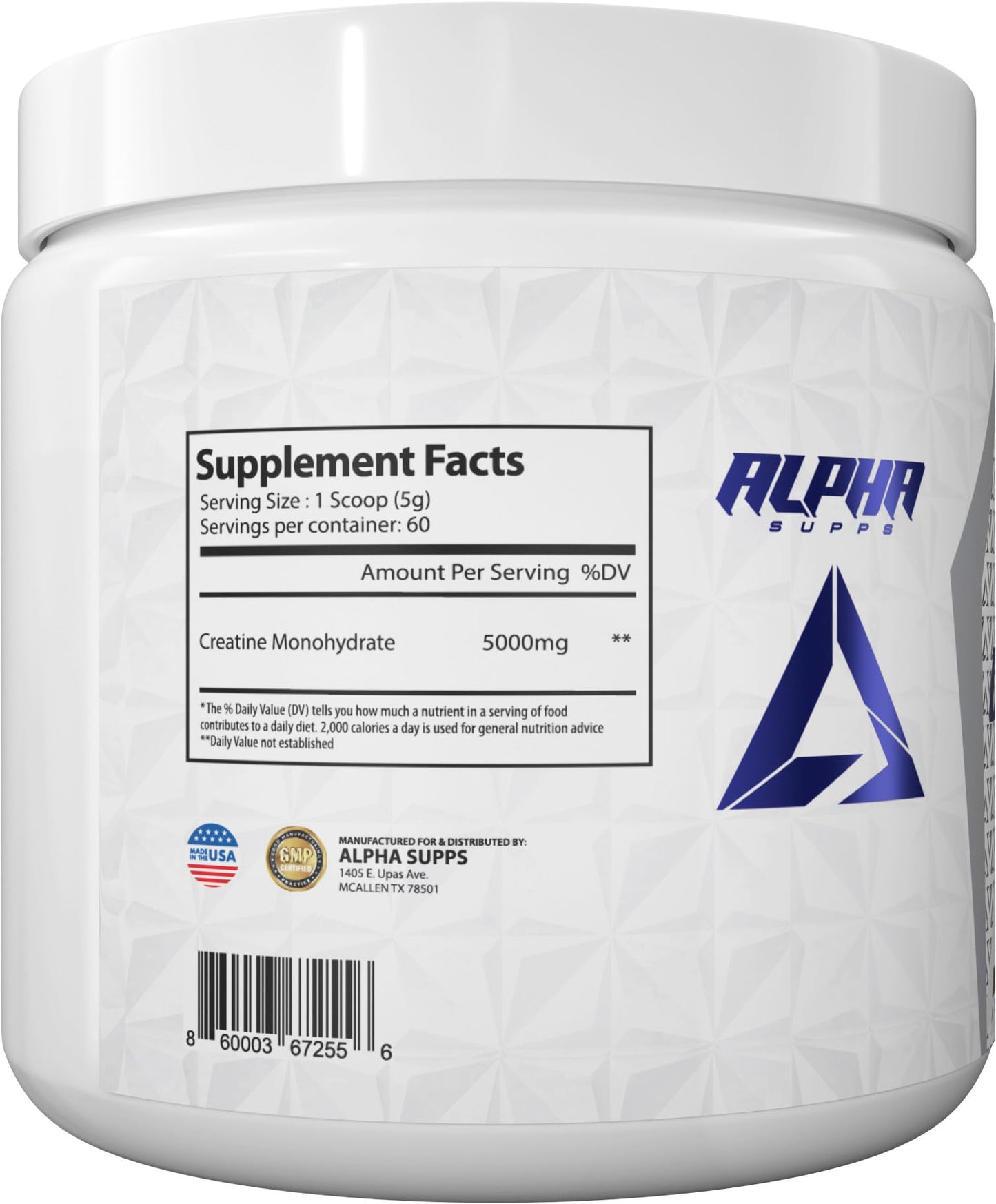Alpha Supps Alpha Creatine Monohydrate Powder 10.6 Ounce