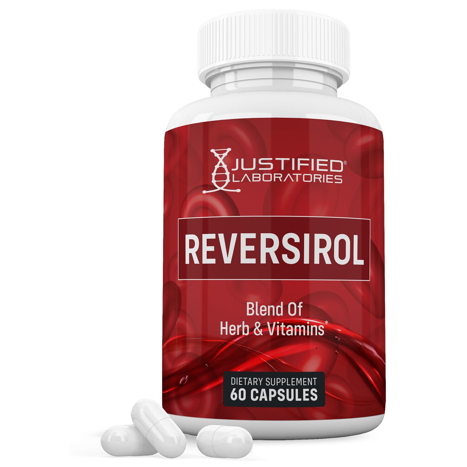 Justified Laboratories Reversirol Advanced Formula 620mg Formula Supplement Capsule, 60 Capsules