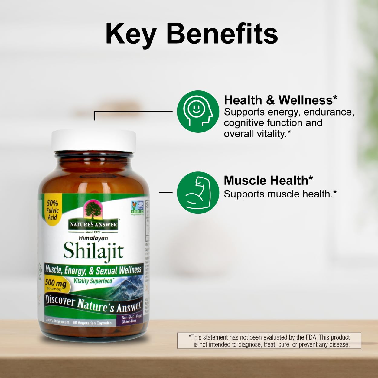 Nature's Answer Himalayan Shilajit Capsules 60 Count