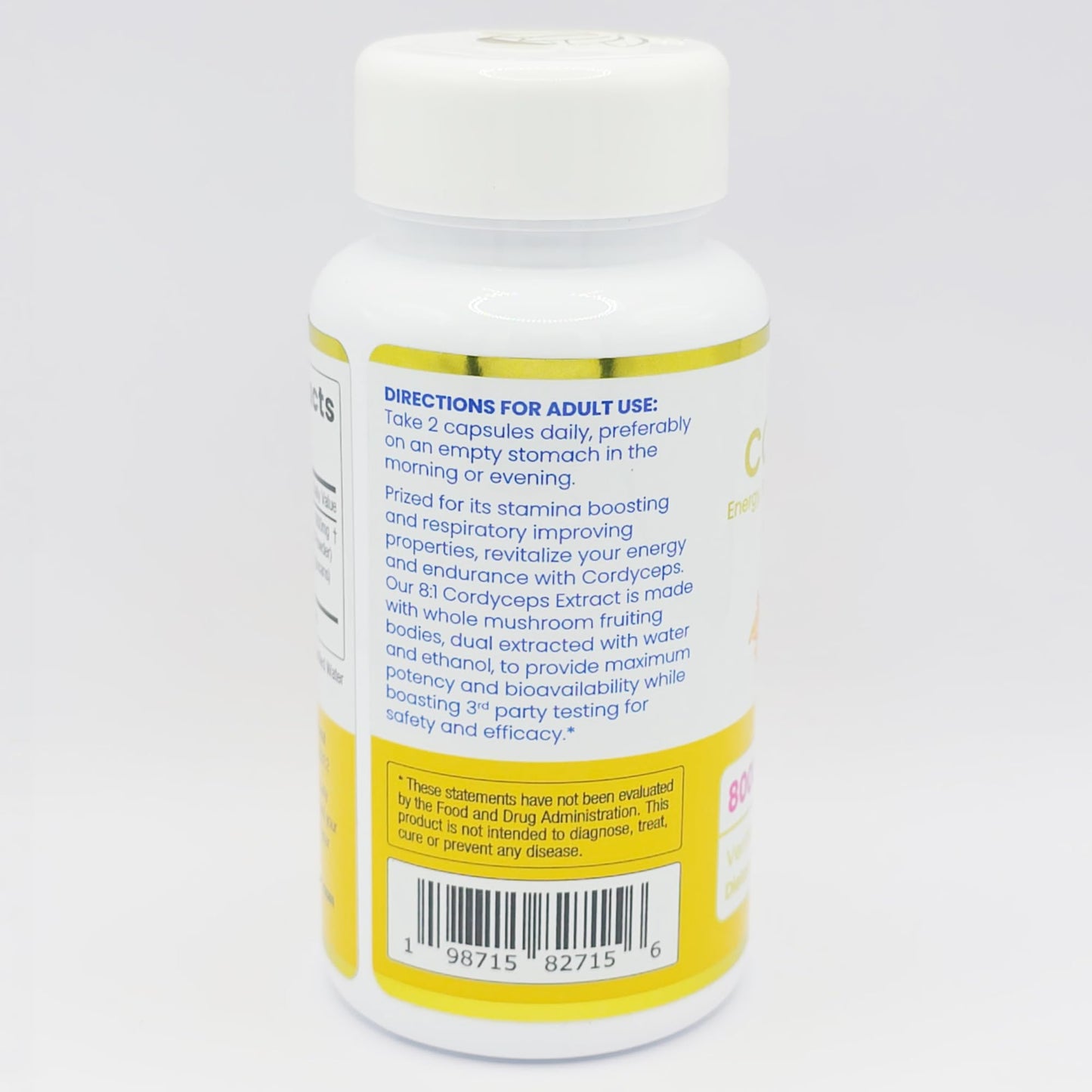 ENCAPSULATE Cordyceps 8:1 Extract Capsules, 60 Capsules