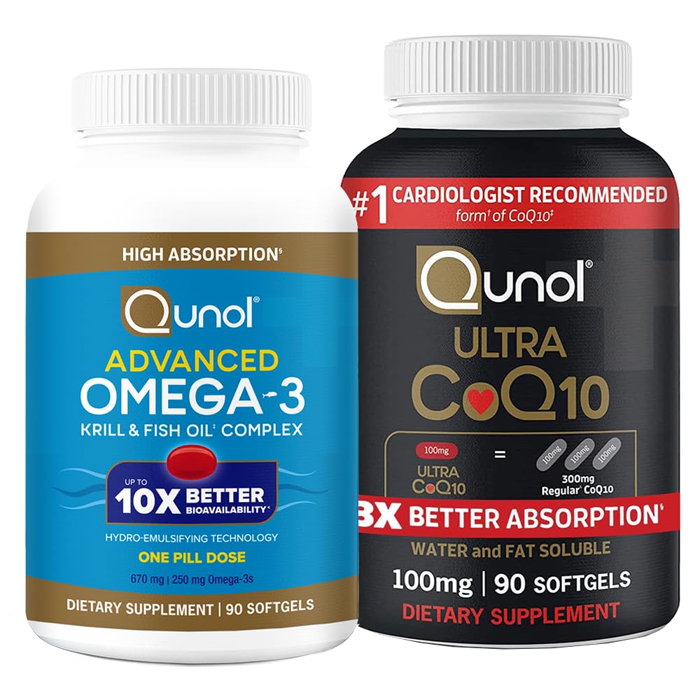 Qunol Omega-3 & CoQ10 Softgels, 180 Softgels