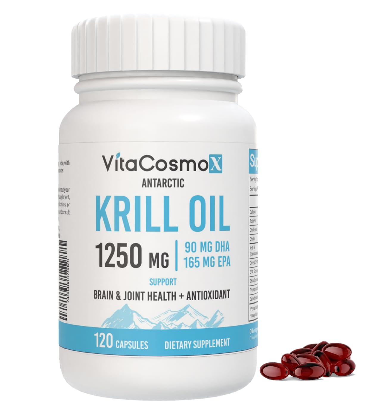 VitaCosmoX Antarctic Krill Oil Softgel 120 Count