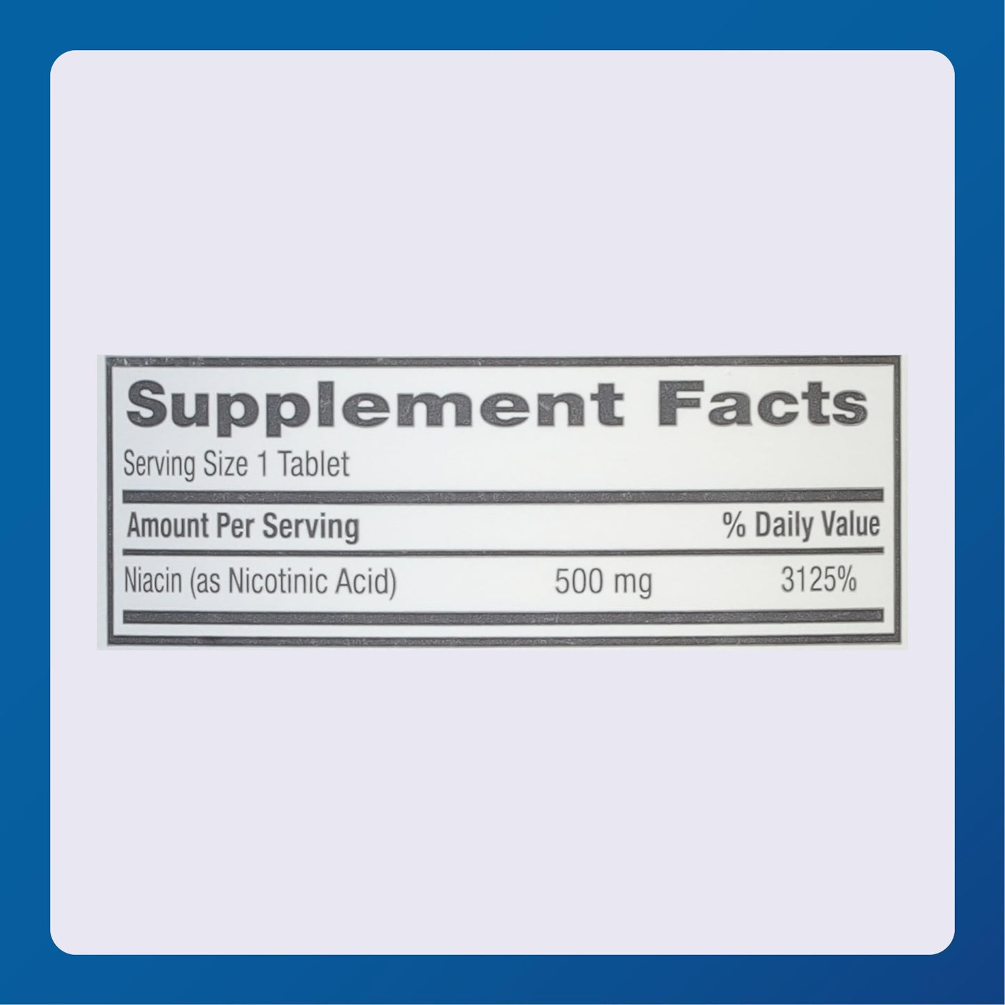 MAJOR Niacin 500mg Tablet, 100 Tablets