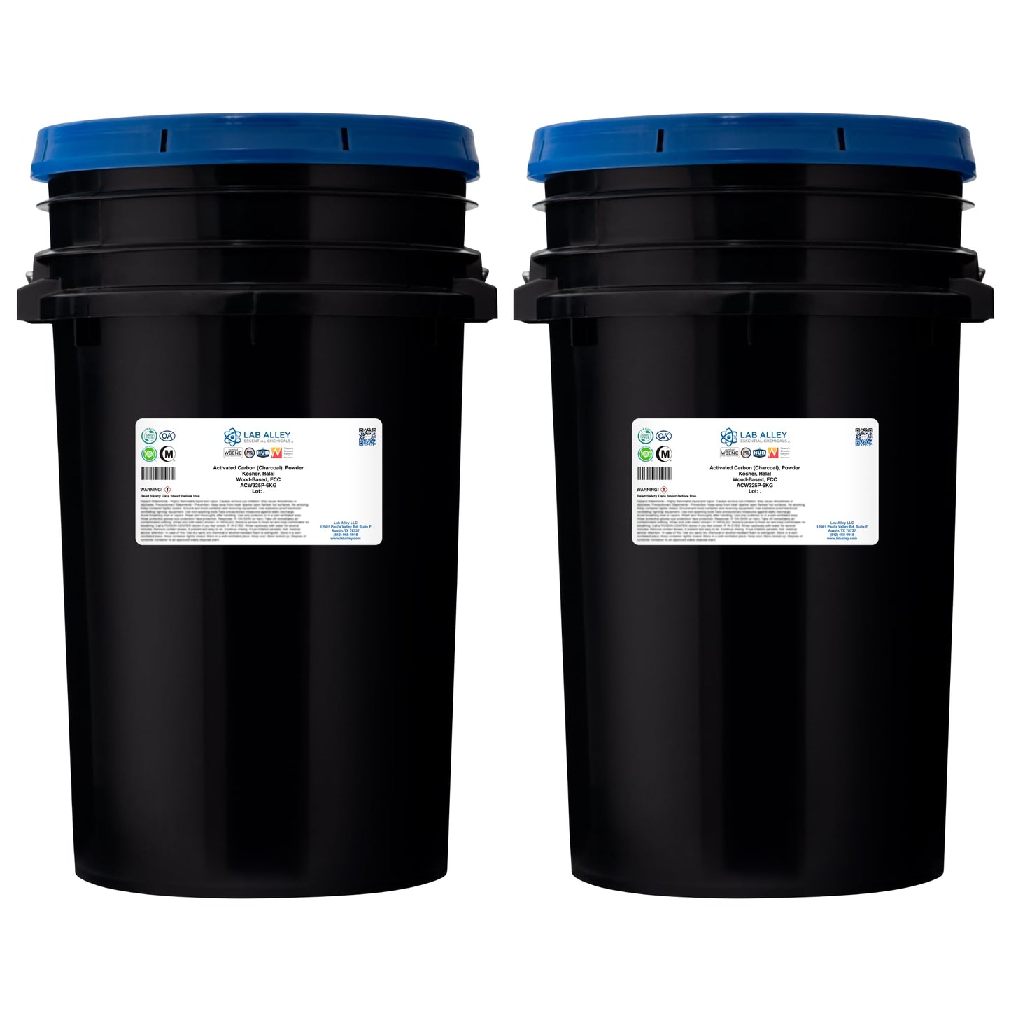 Lab Alley Activated Charcoal Powder, 2 x 6 kg Containers