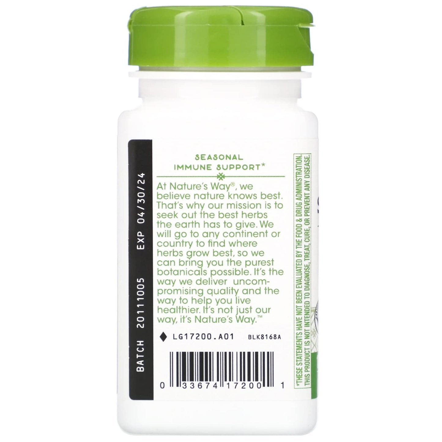 Nature's Way Spirulina Micro-Algae 380 mg Capsules, 100 Count