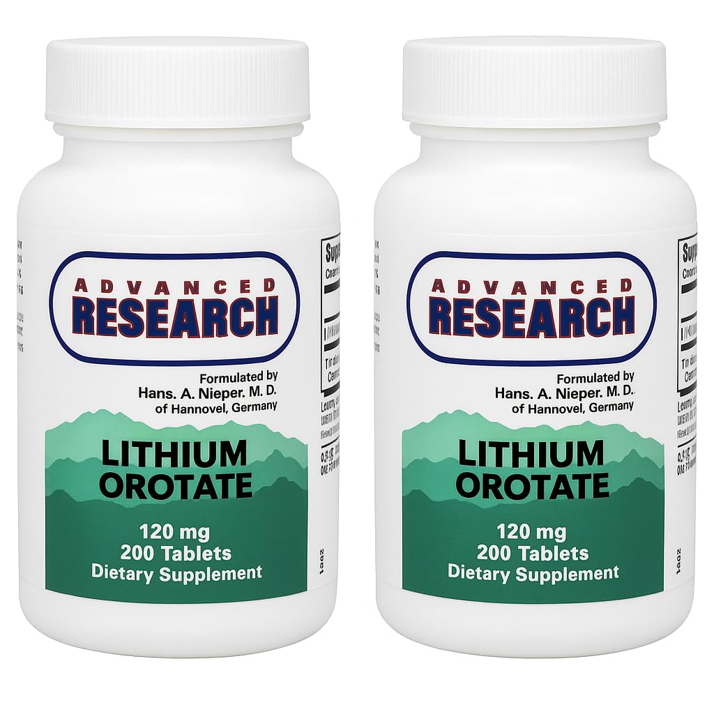 NCI Advanced Research Lithium Ootate 120 Mg Tablets, 200 Tablets (Pack of 2)