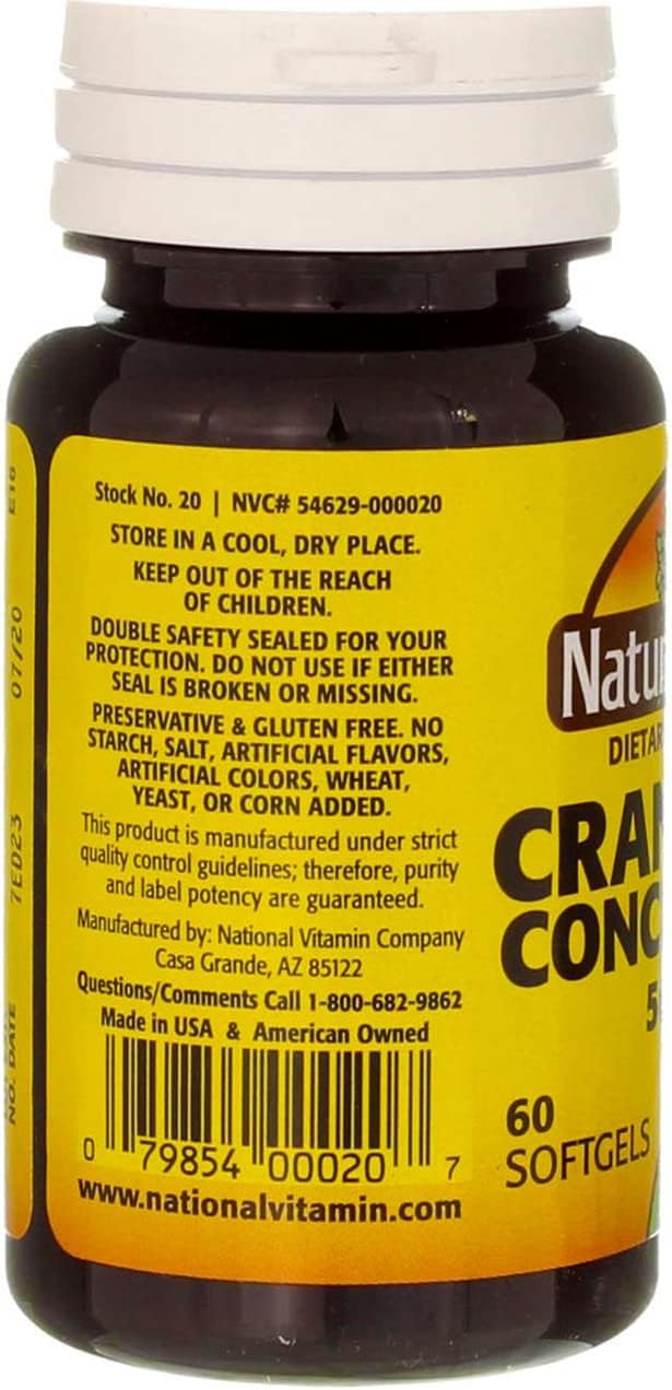Nature's Blend Cranberry Concentrate 500 mg Softgels 360 Count