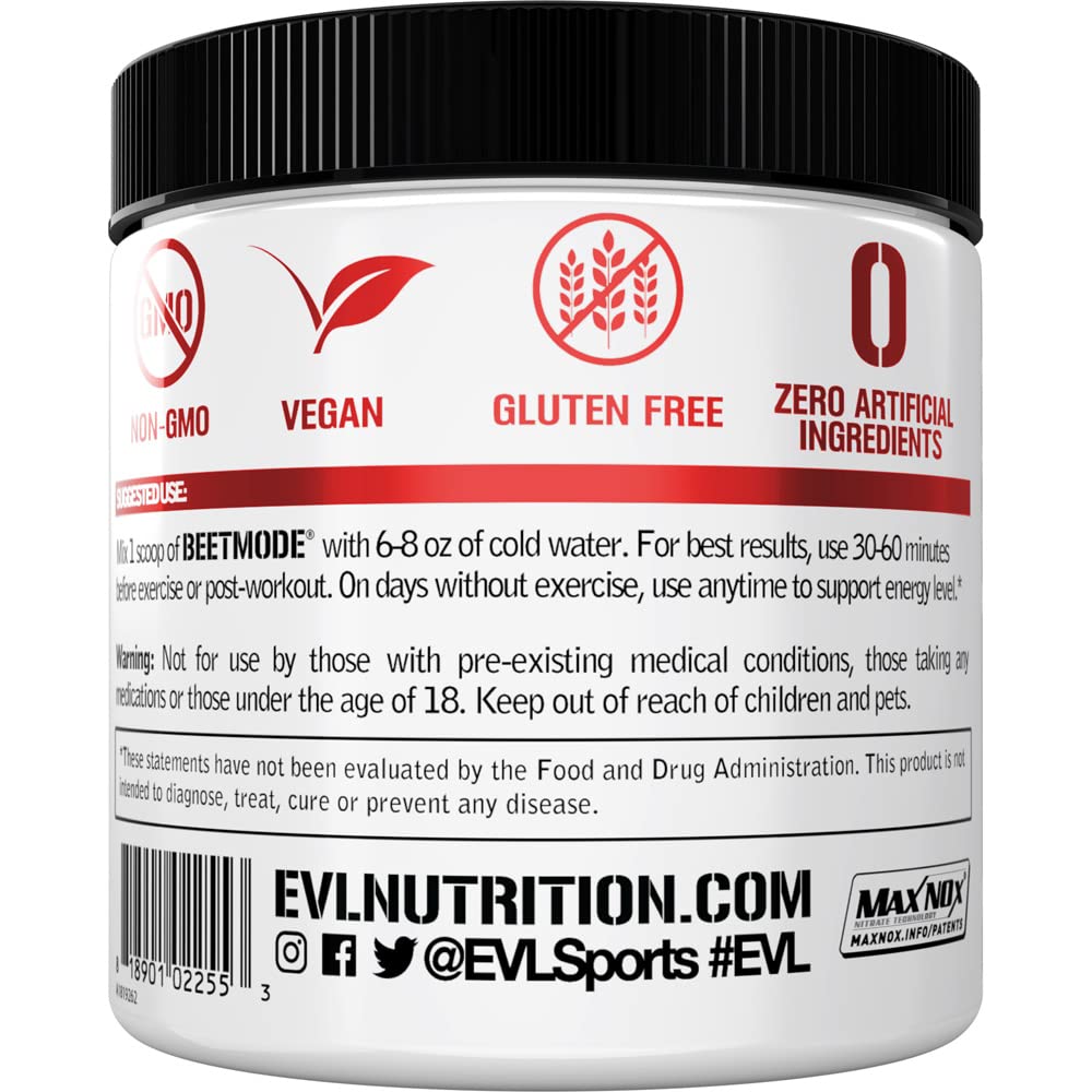Evlution BeetMode Beet Root Nitric Oxide Powder, Black Cherry, 6.88 Ounce