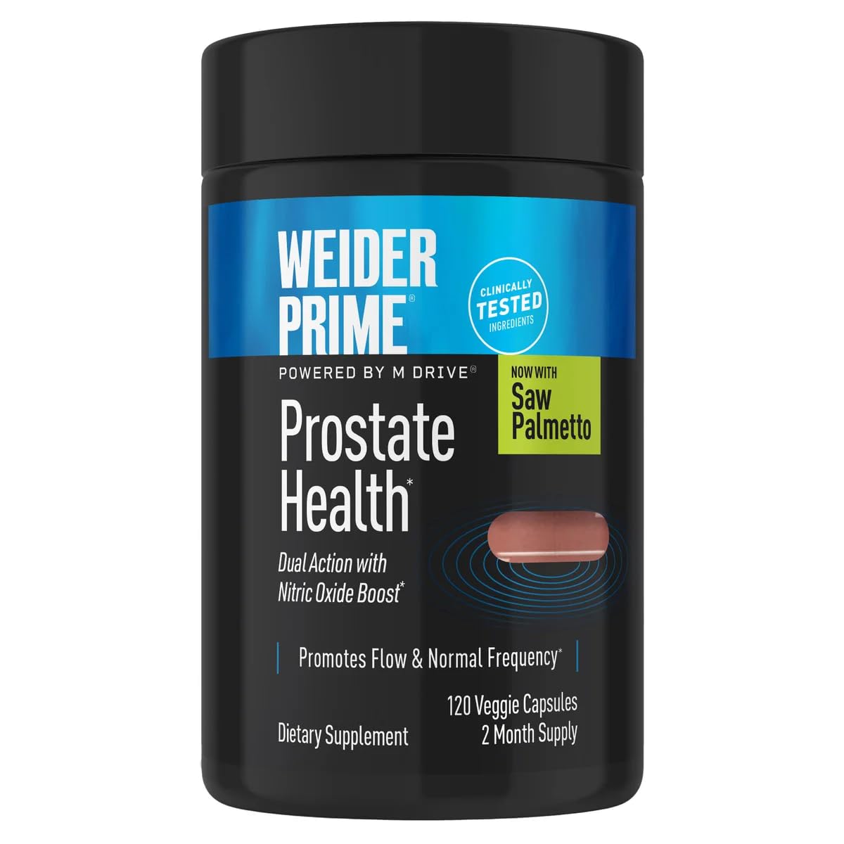 Weider Prime Prostate Health with Saw Palmetto Capsules, 120 Capsules