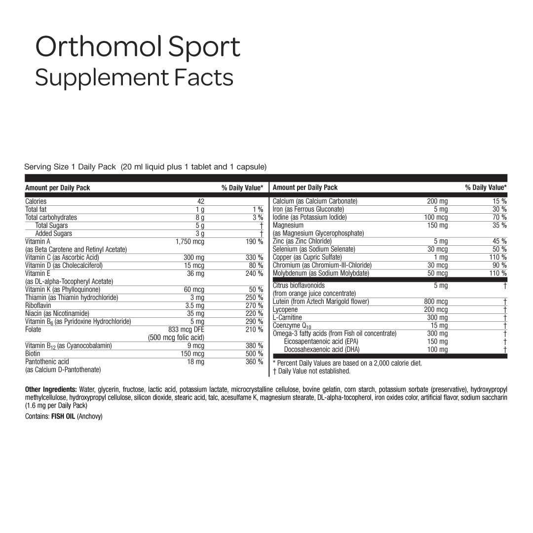 Orthomol Sport Sports Nutrition Capsules, 7 Capsules