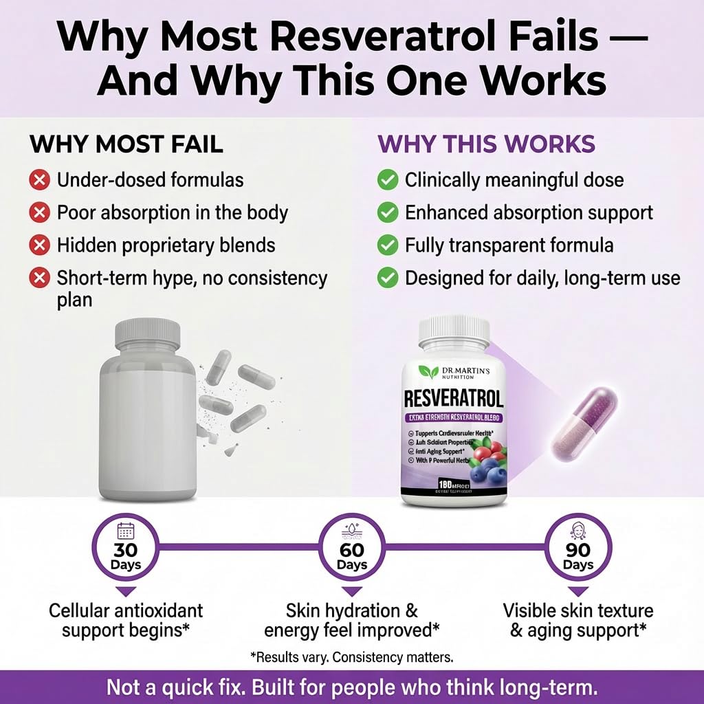 Dr. Martin's Nutrition Extra Strength Resveratrol 1568mg Capsules 180