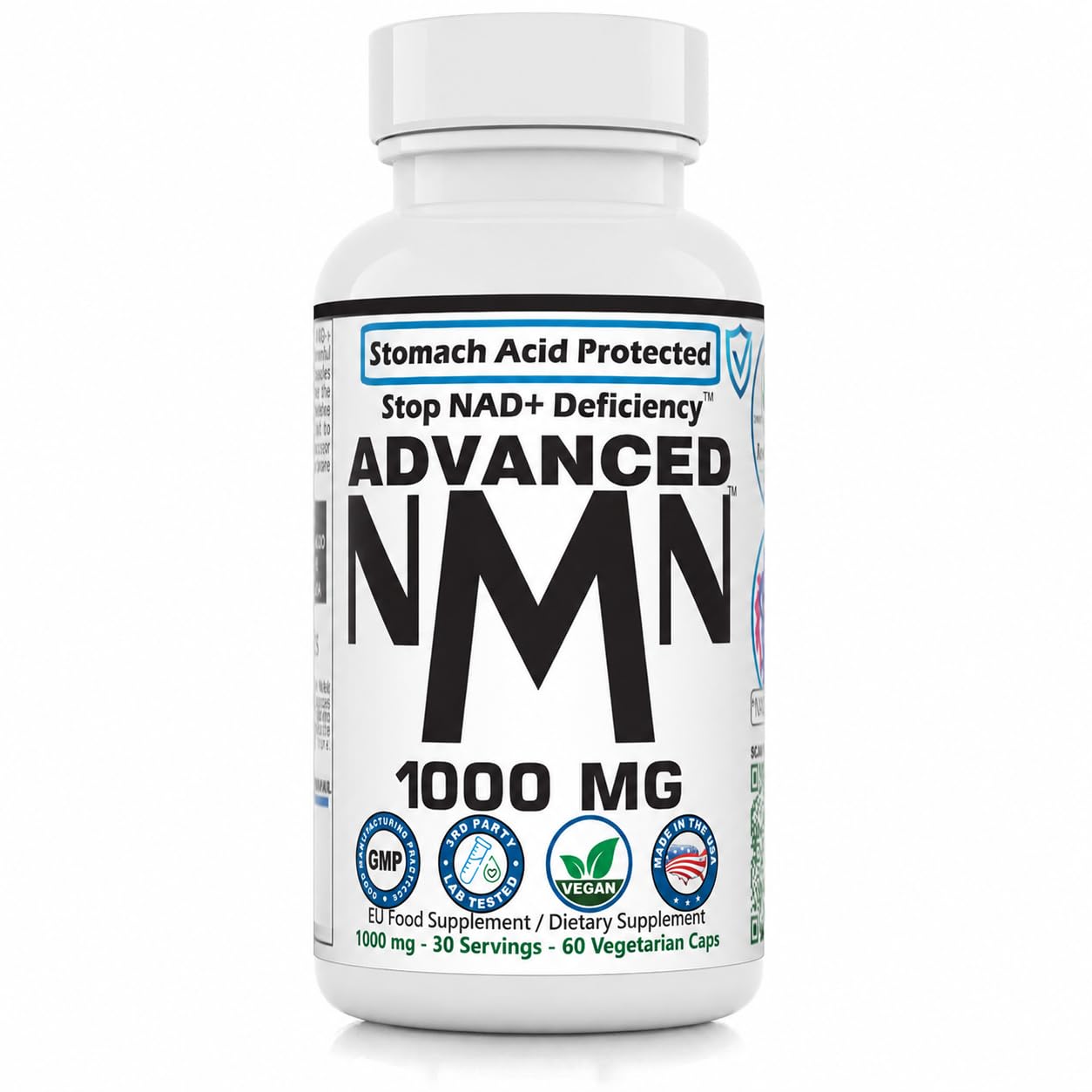 REVGENETICS NMN 1000mg Nicotinamide Mononucleotide Supplement Capsule 60 Count