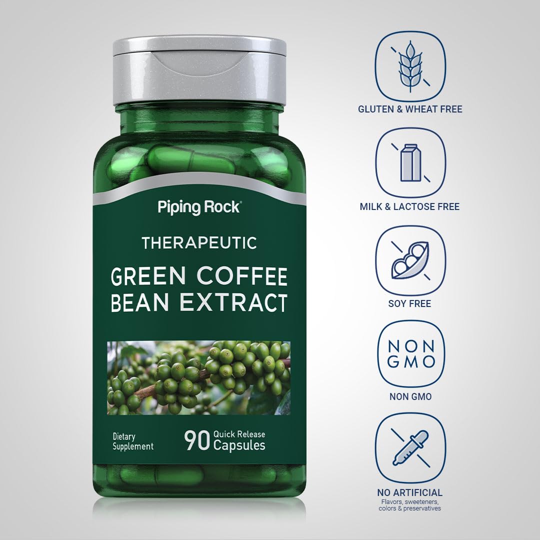 Piping Rock Green Coffee Bean Extract Capsules, 90 Count