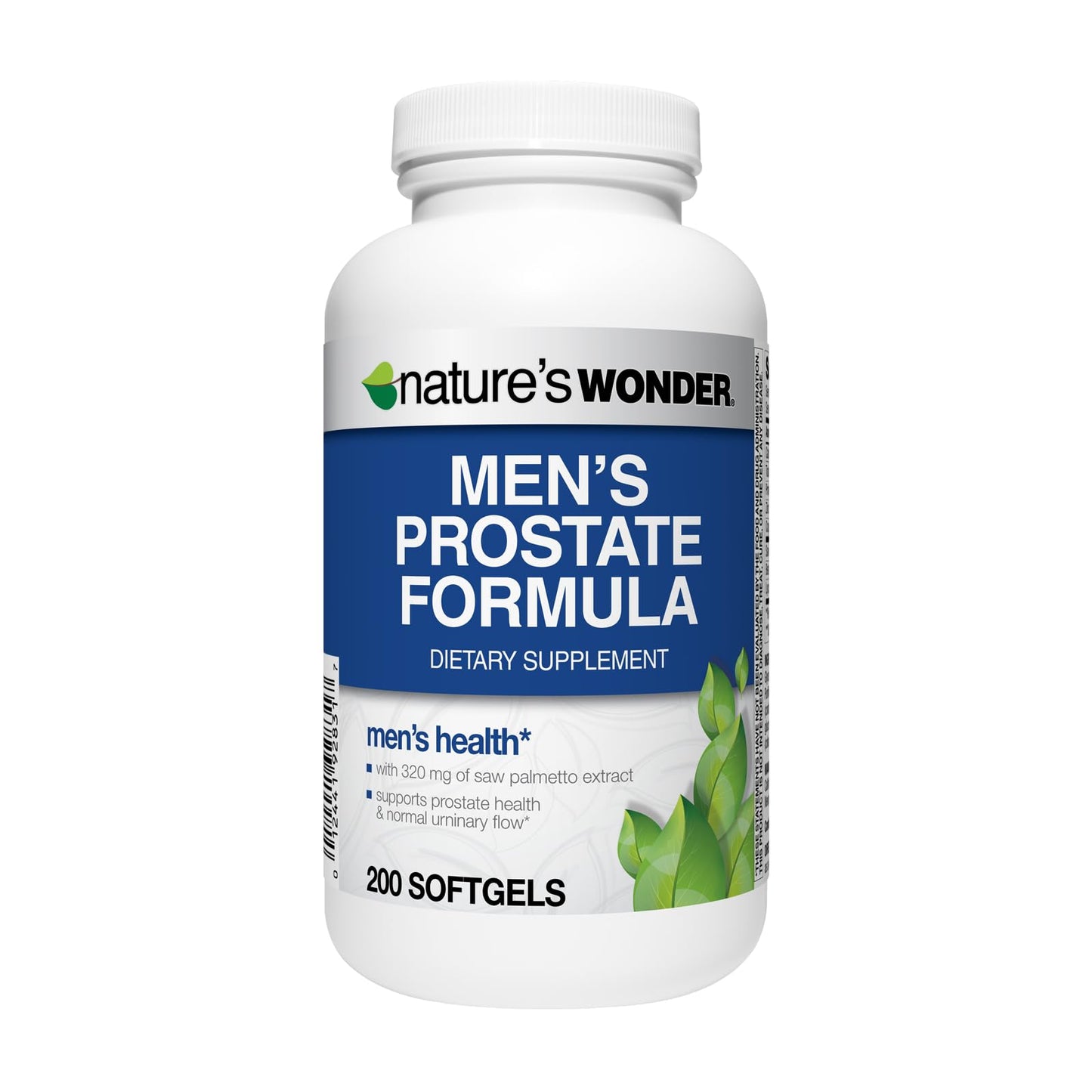 Nature's Wonder Men's Prostate Formula with Saw Palmetto Softgel 200 Count