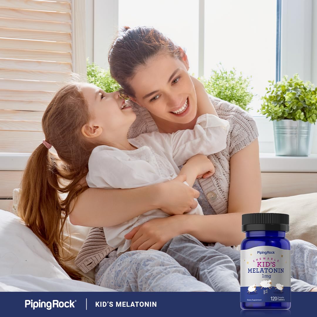 Piping Rock Kids Melatonin 1mg Tablet, 120 Tablets