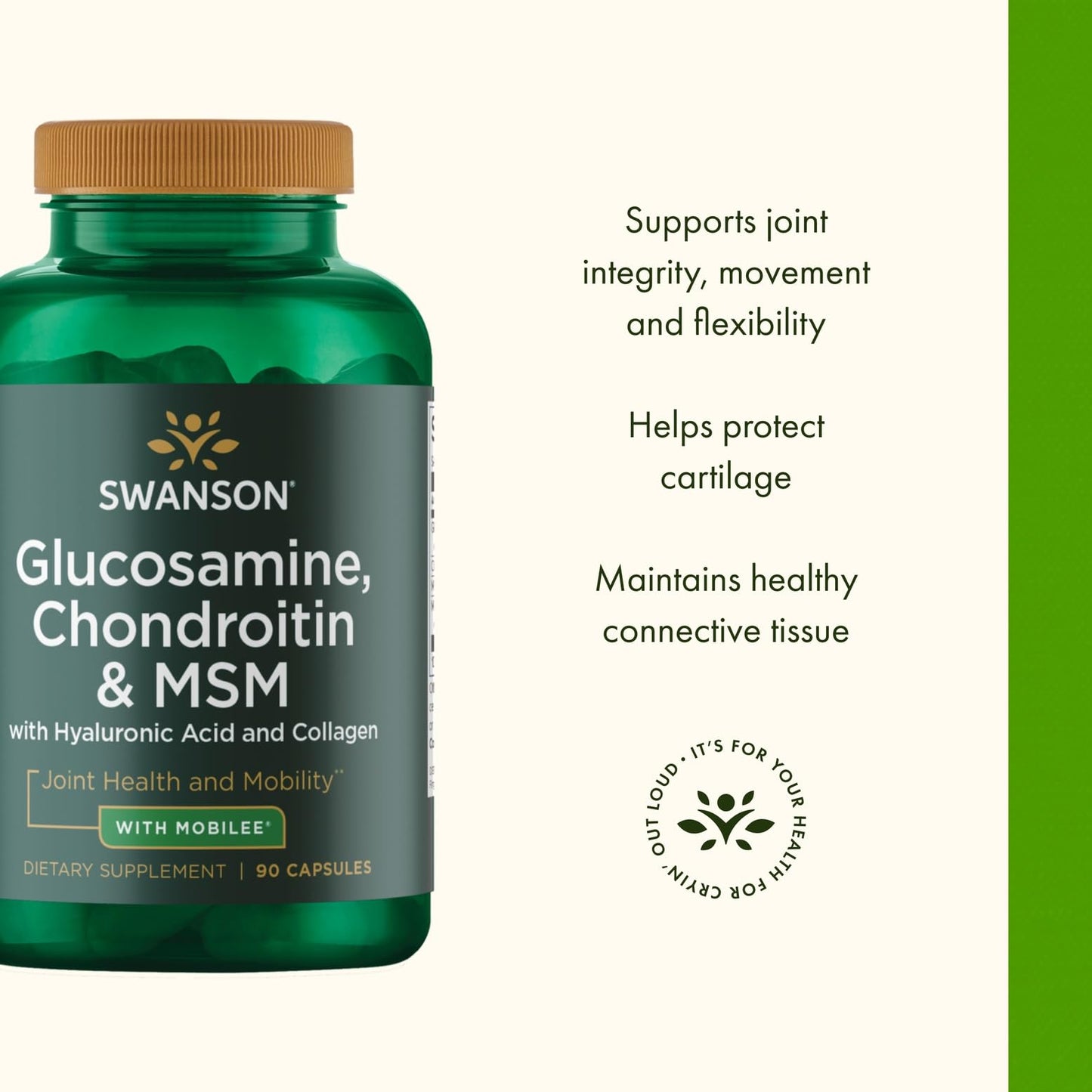 Swanson Glucosamine Chondroitin & MSM with Hyal-Joint 90 Capsules