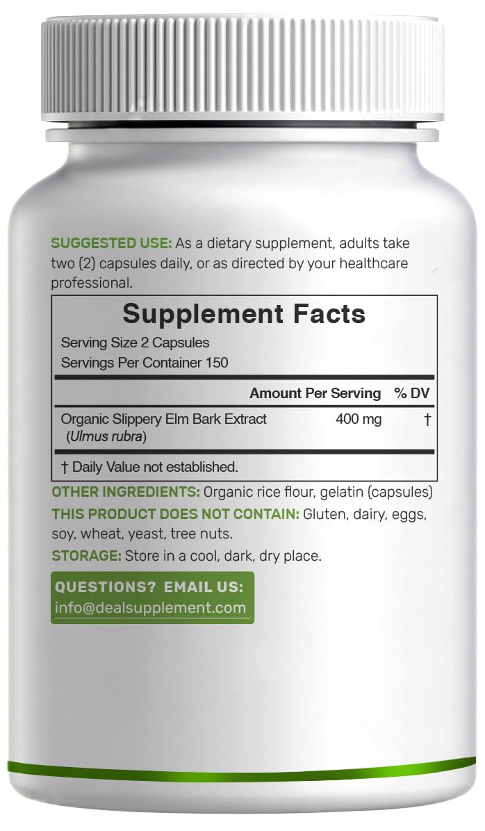 DEAL SUPPLEMENT Slippery Elm Capsules, 300 Capsules