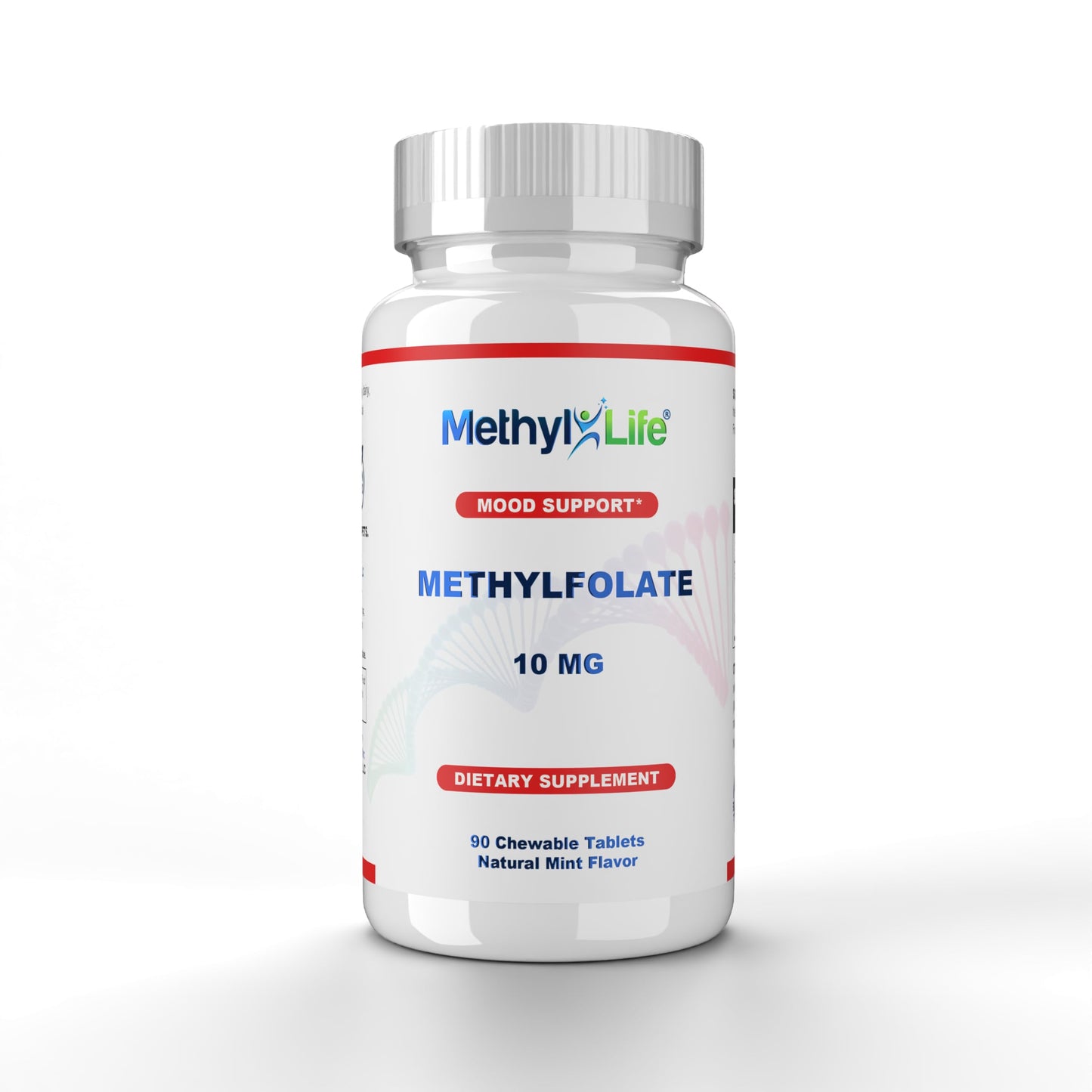 Methyl-Life L-Methylfolate 10 mg Chewable Active Folate Tablets with ultrapure Cerebrofolate (L-5-MTHF, Calcium) 90 Count