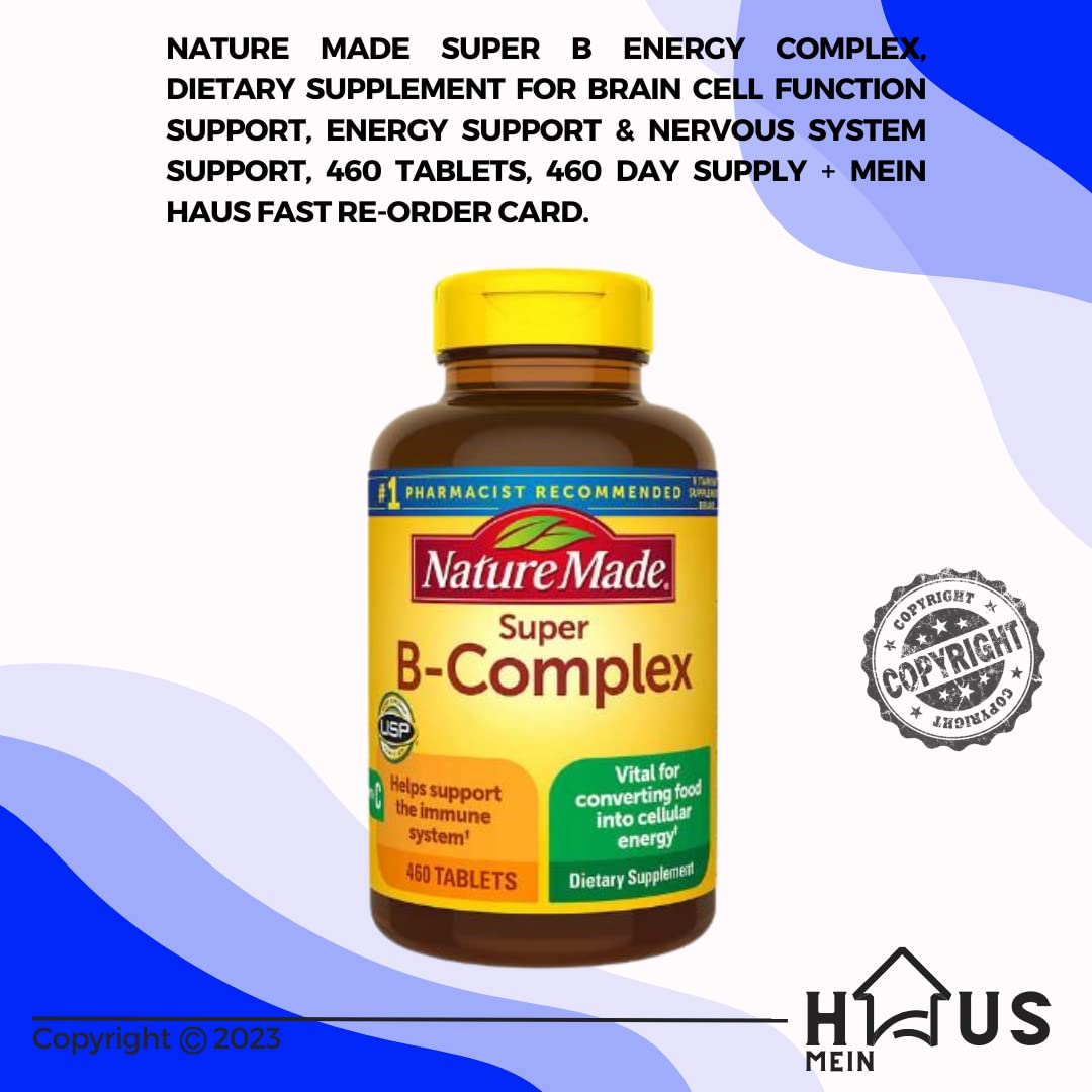 MEIN HAUS Nature Made Super B Energy Complex Tablets, 460 Tablets