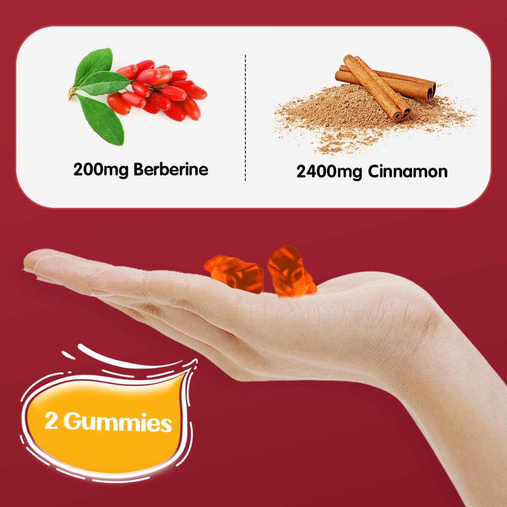 IIEltruiom Cinnamon Supplements 2400mg Ceylon Cinnamon Gummies, Vegan, 60 Gummies