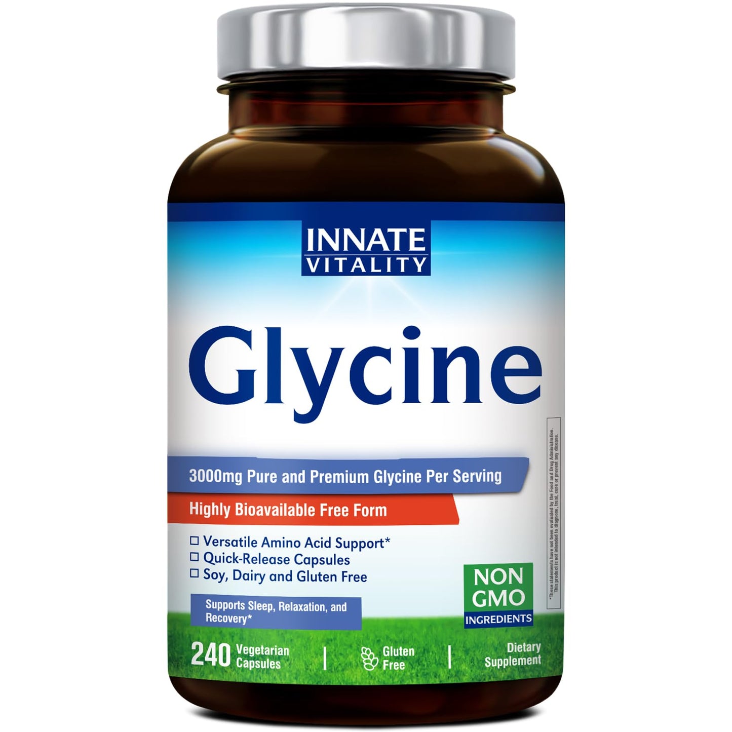 Innate Vitality Glycine Supplements Capsules 240 Capsules