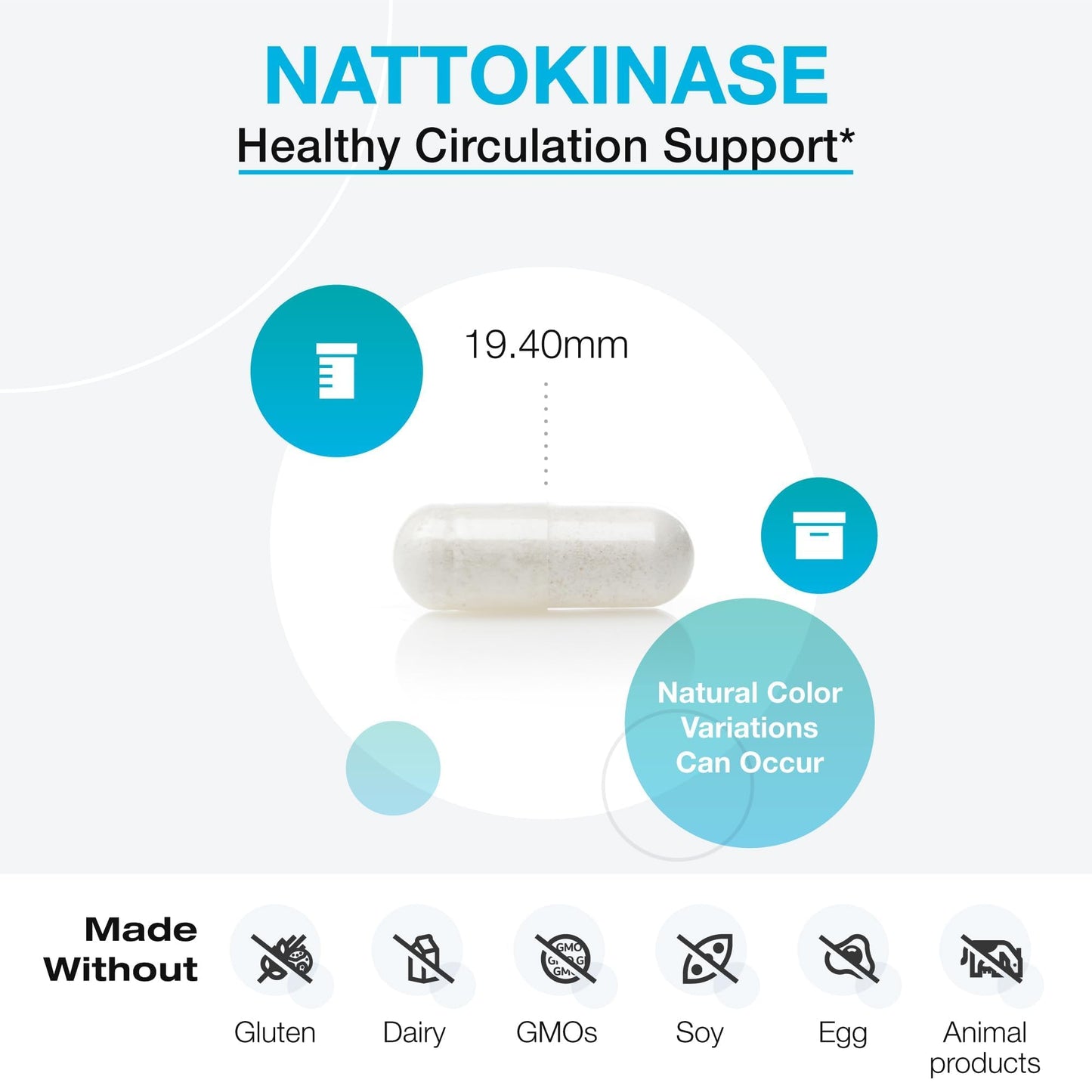 XYMOGEN Nattokinase Capsule 60 Count - 100 mg Nattokinase, Enzyme Formula, Vegan & Non-GMO, Cardiovascular & Vascular Wellness Support