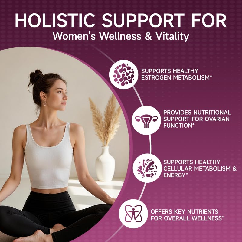 Natener 9-in-1 400mg DIM Supplement with 400mg Inositol, 10 mg D-chiroinositol, 200mg Folic Acid - Estrogen Balance for Women, Hormone & Metabolism Support, Ovarian Health Support 60 Capsules