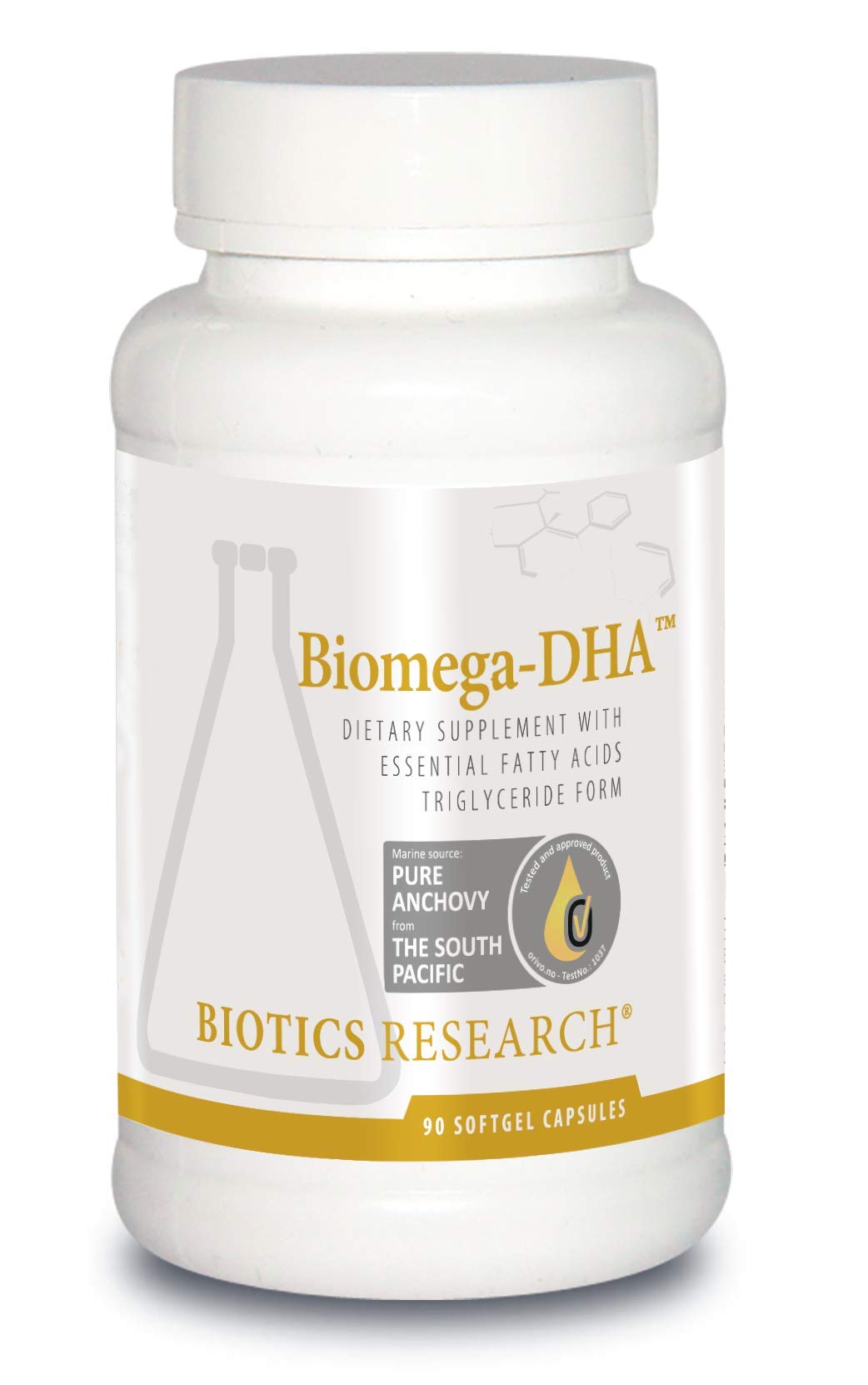 Biotics Research Biomega DHA Fish Oil Softgel 600 mg DHA, 90 Softgel Capsules