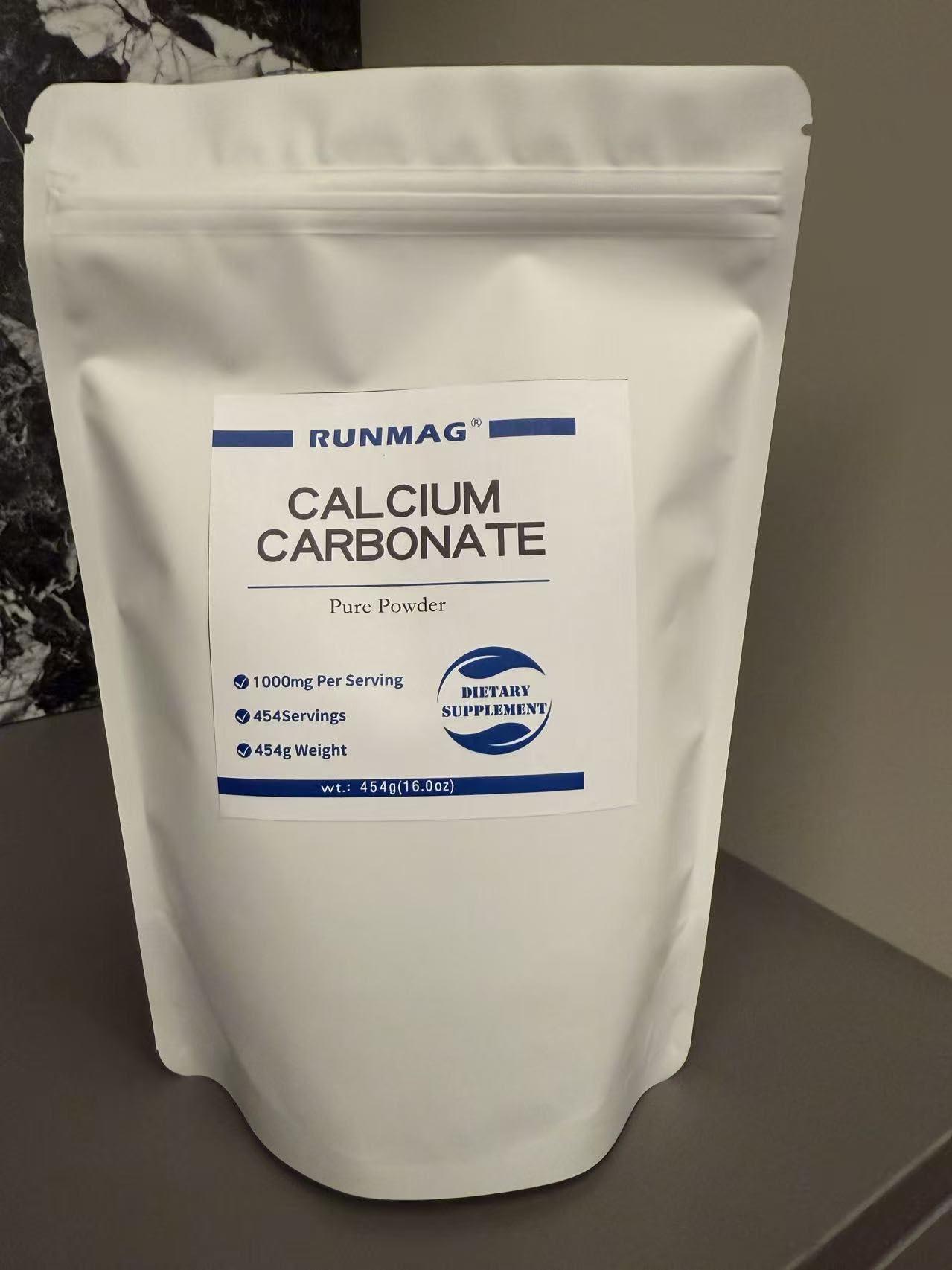 RUNMAG Calcium Carbonate Ultra Fine 400 Mesh Powder USP Food Grade 16.01