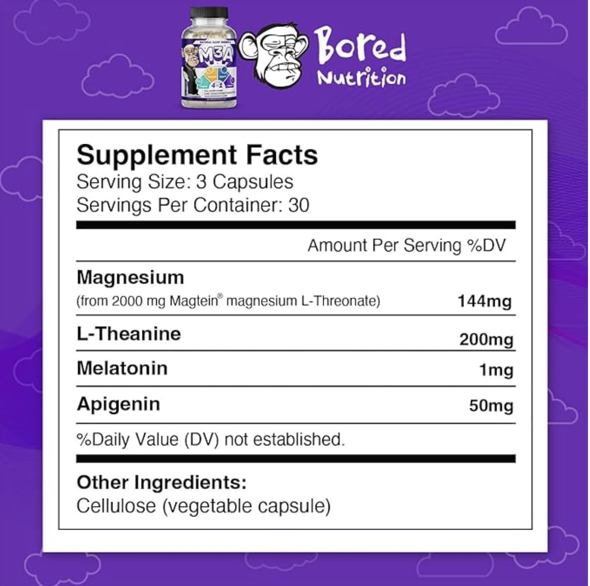 GINSPIRE NUTRITION Sleep Support Formula - L-Threonate, Apigenin, Melatonin, L-Theanine - 120 Capsules - 4-in-1 Non-Habit Forming Sleep Supplement