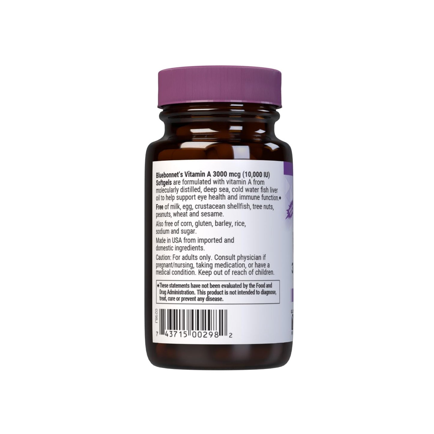 BlueBonnet Vitamin A 10,000 IU Softgels 100 Count