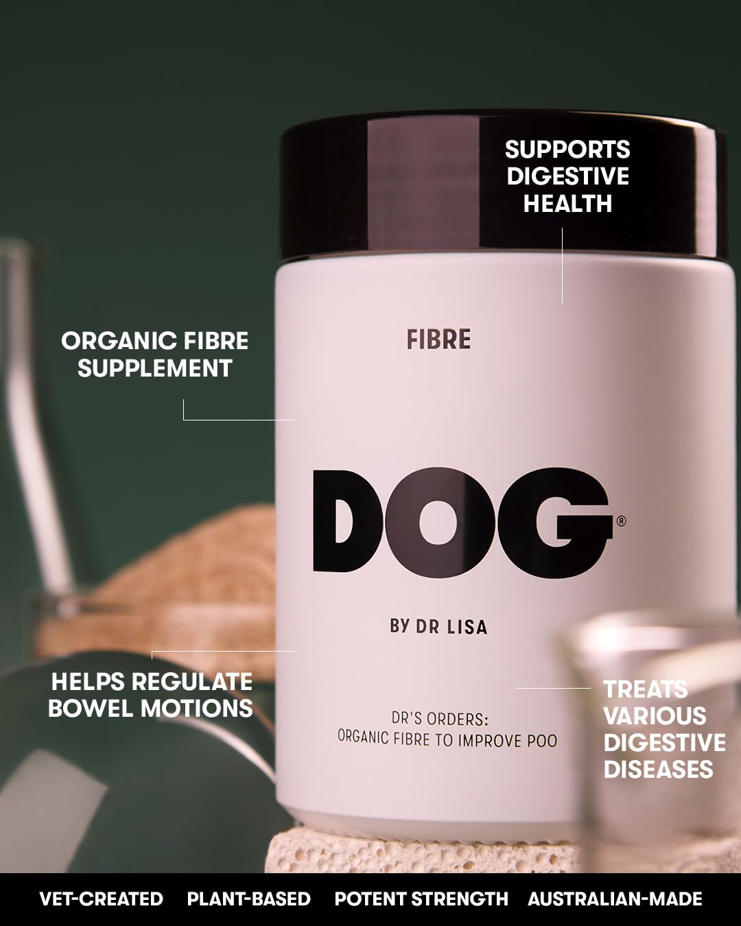 DOG by Dr Lisa Fibre Daily Fiber Supplement for Dogs Powder 100g