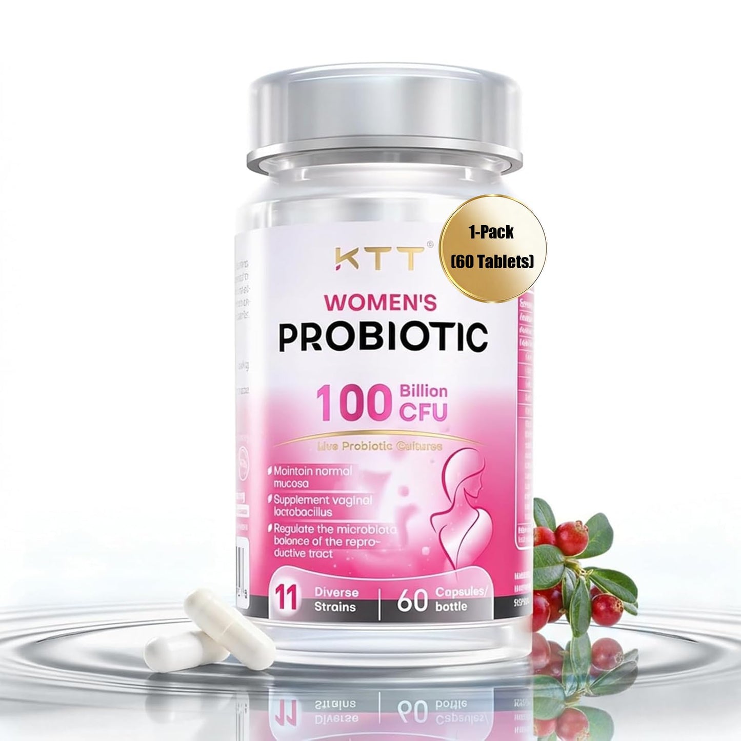KTT Probiotics for Women Vaginal Probiotics, 60 Capsules
