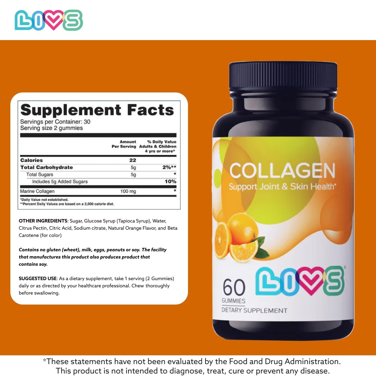 LIVS Marine Collagen Gummies, 60 Gummies