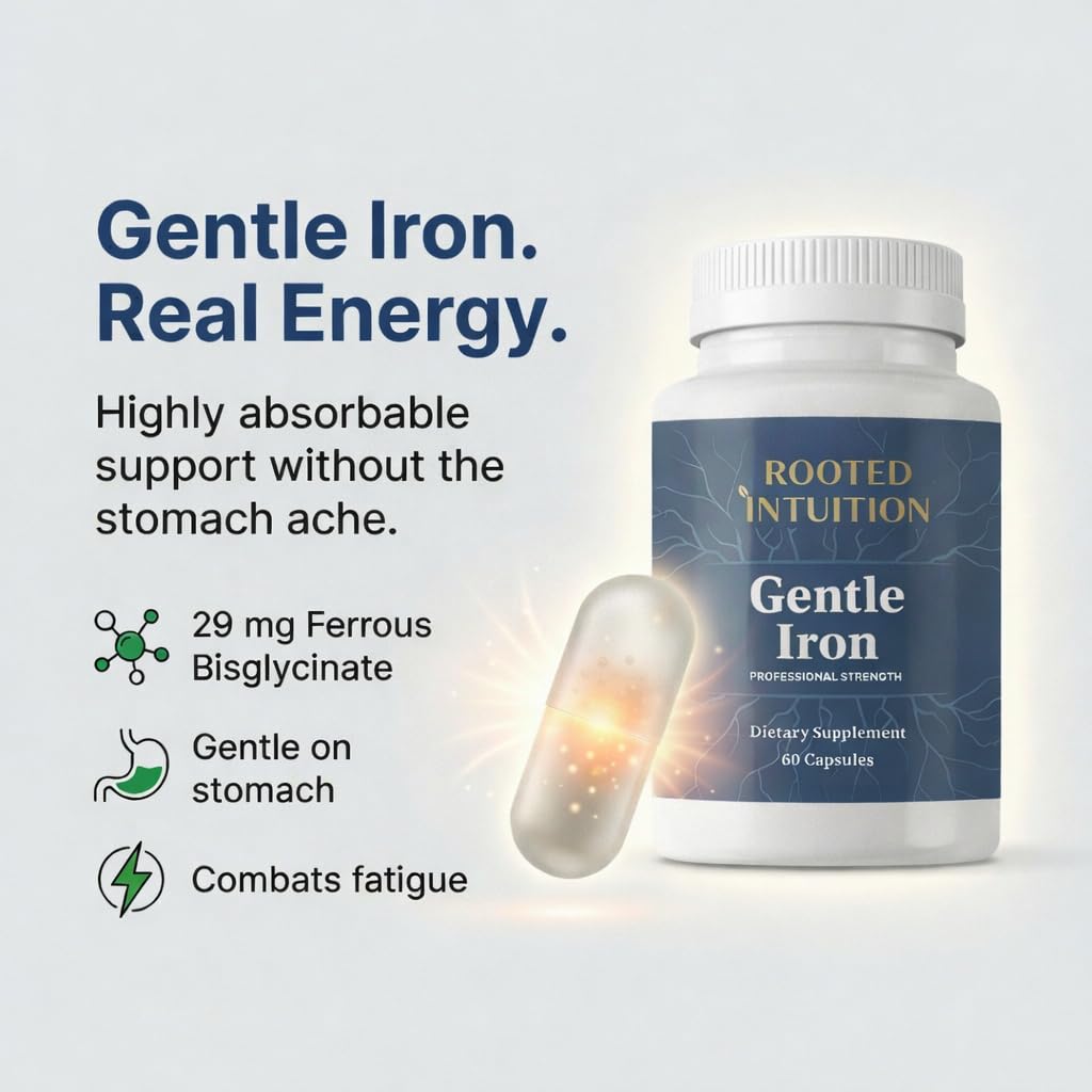 Rooted Intuition Ferrochel Iron Bisglycinate 29mg Capsules, 60 Count