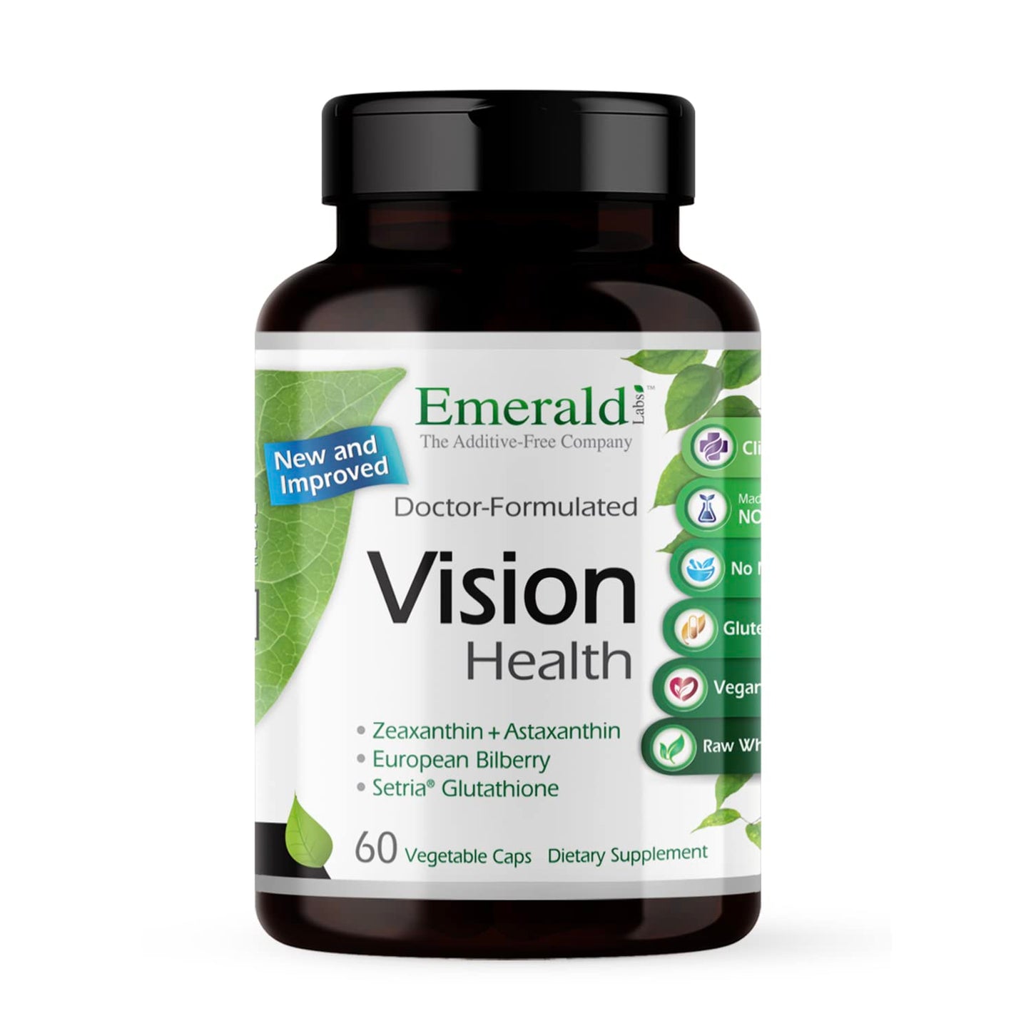 Emerald Labs Vision Health - Premium Eye Health Supplement with Lutein, Zeaxanthin & Albion Chelated Zinc, Capsules, 60 Count